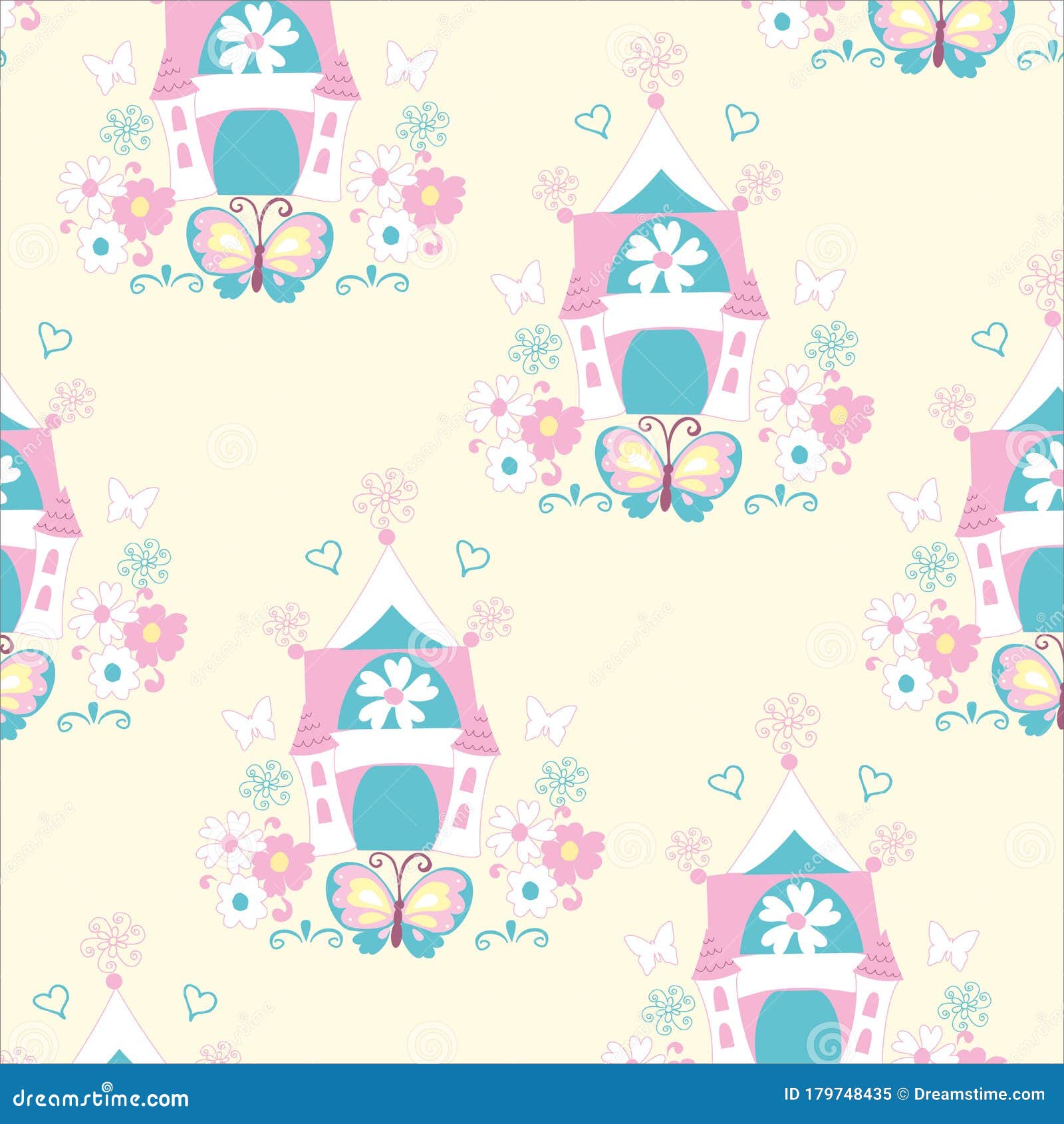 Download Princess House Seamless Vector Pattern. Princess ...