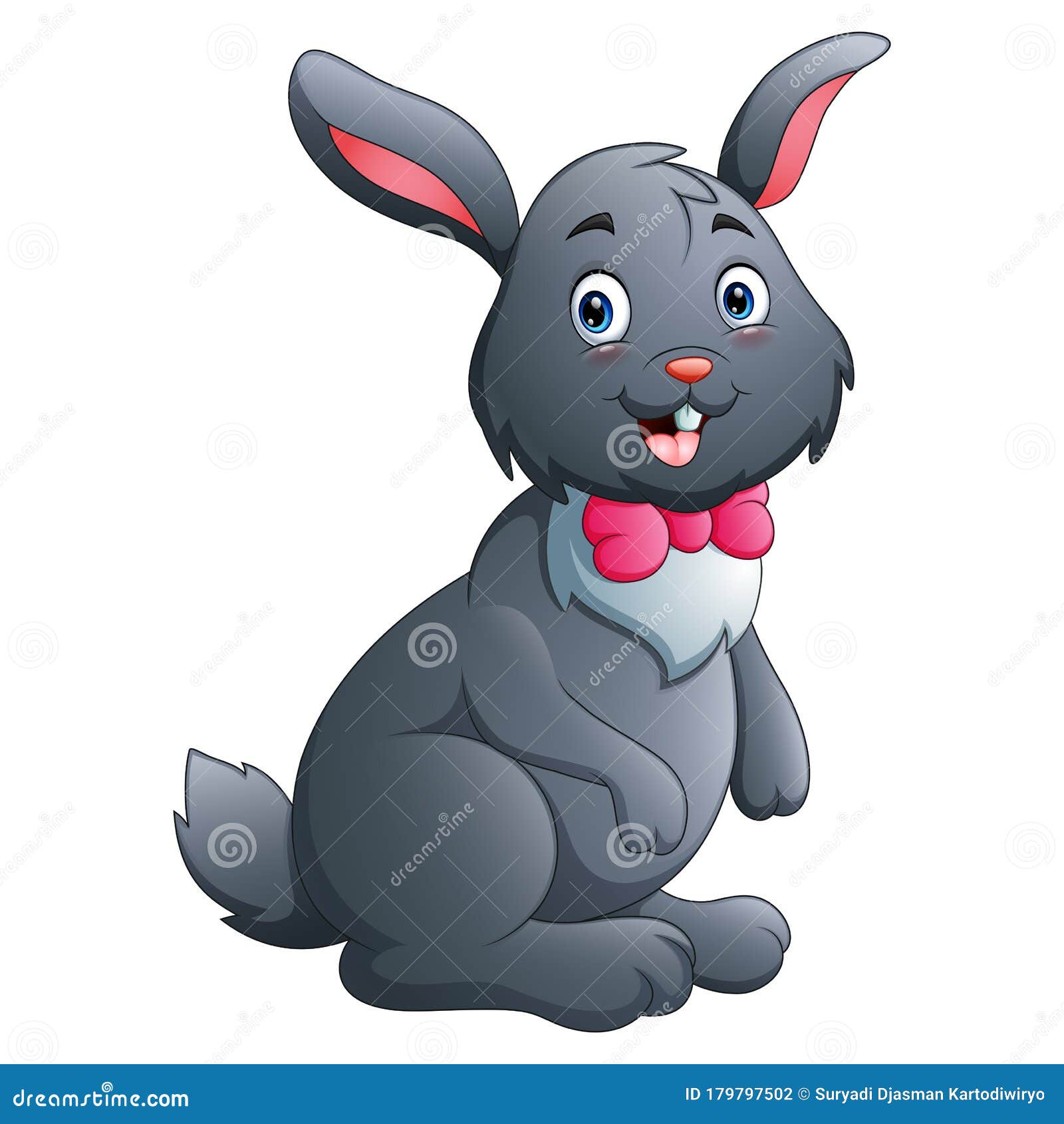 Download A Cute Bunny In A Pink Bow Tie Is Sitting And Smiling ...