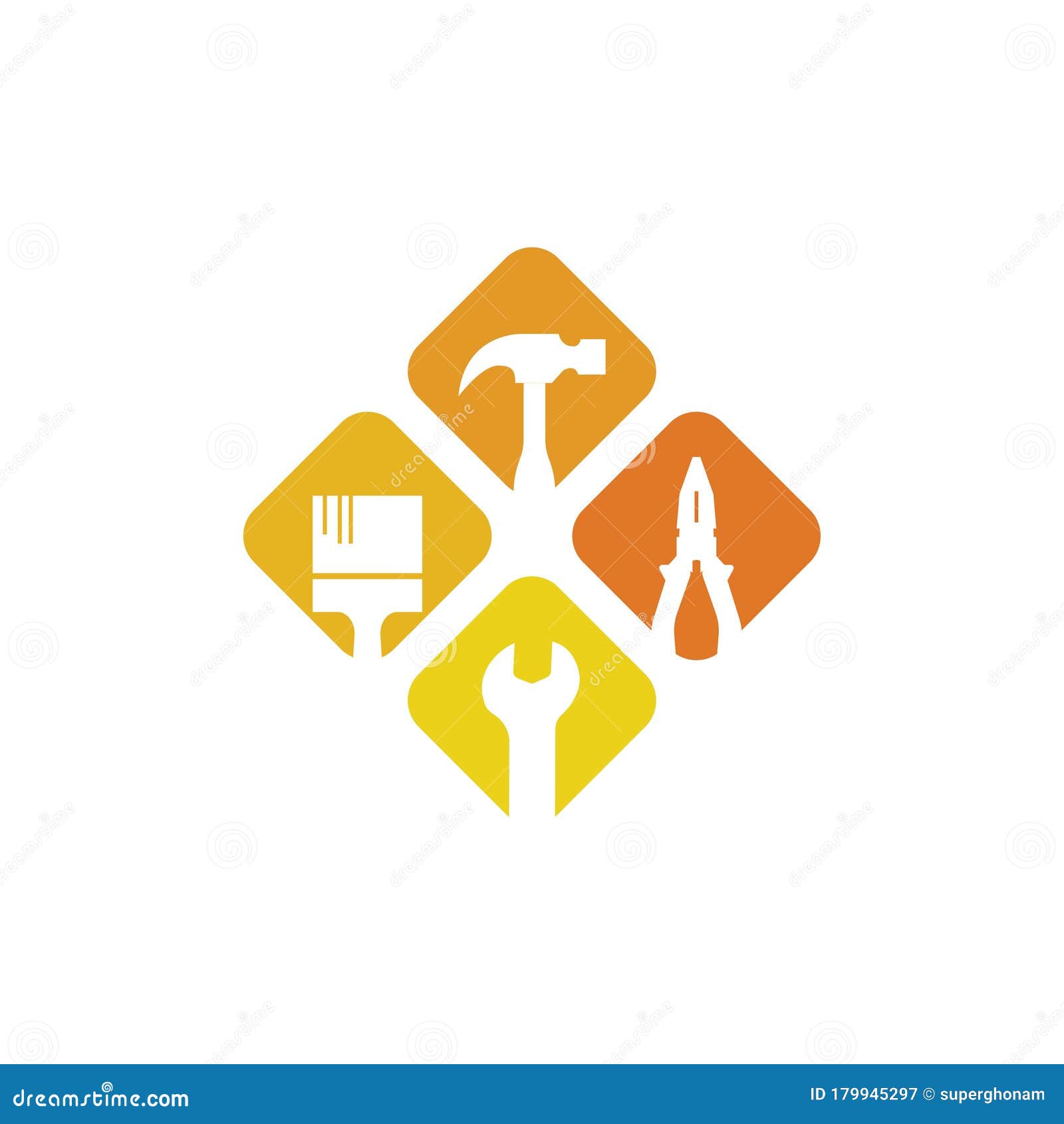 Hand Tools Symbol Logo Design Stock Vector Illustration of concept, house 179945297