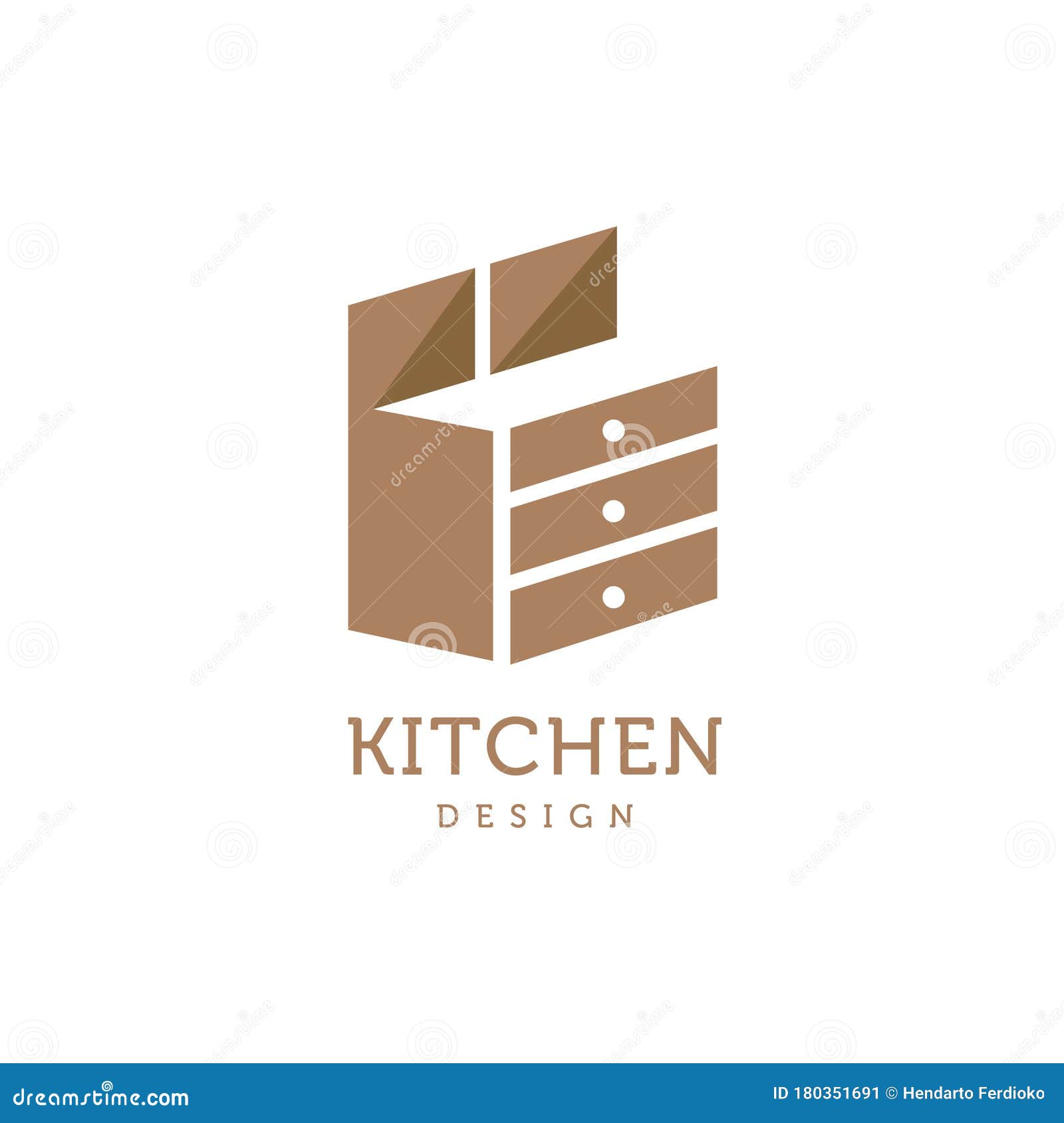 Furniture Kitchen Interior Graphic Vector Logo Design Stock