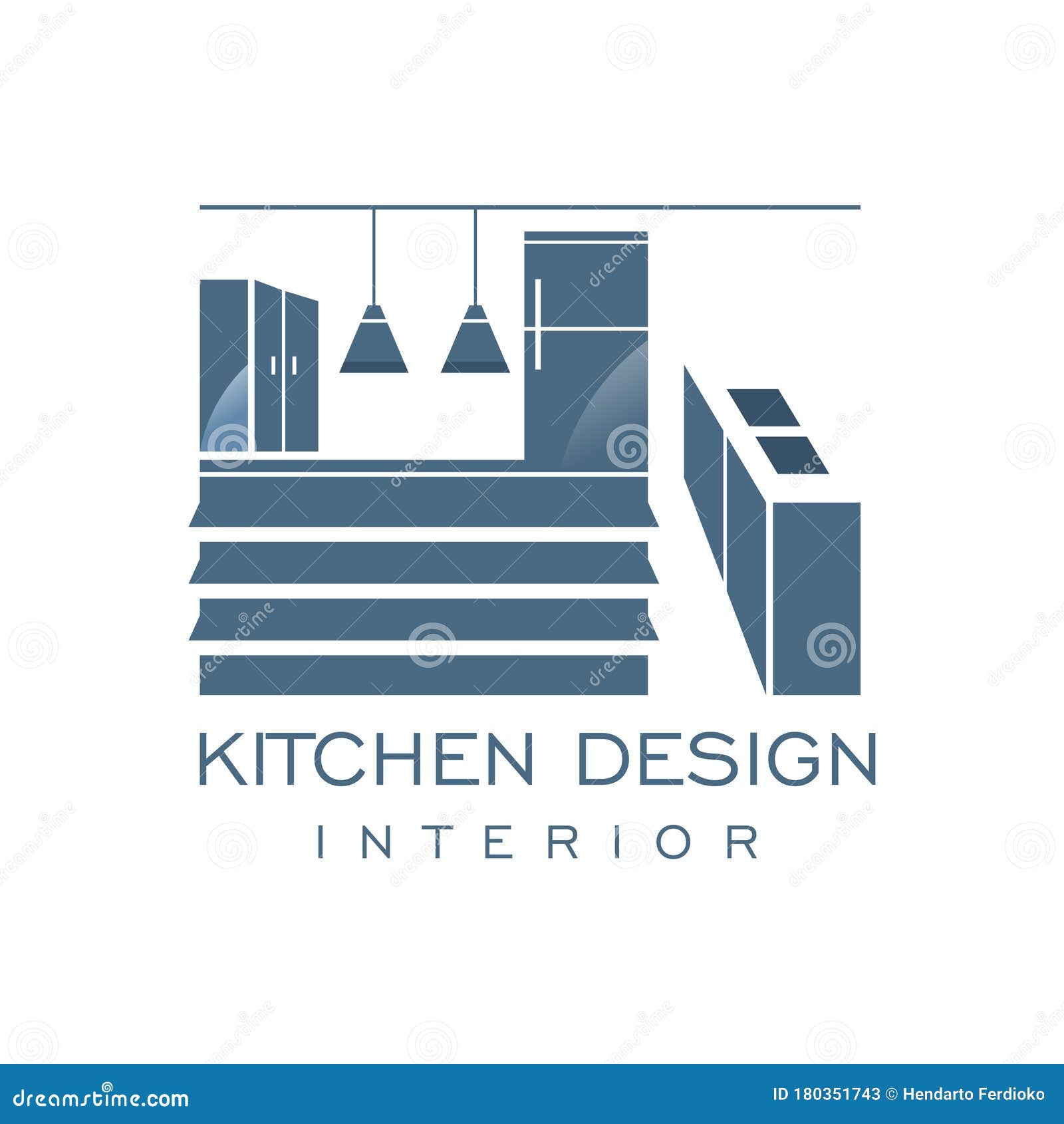 Furniture Kitchen Set Interior Graphic Vector Logo Design Stock