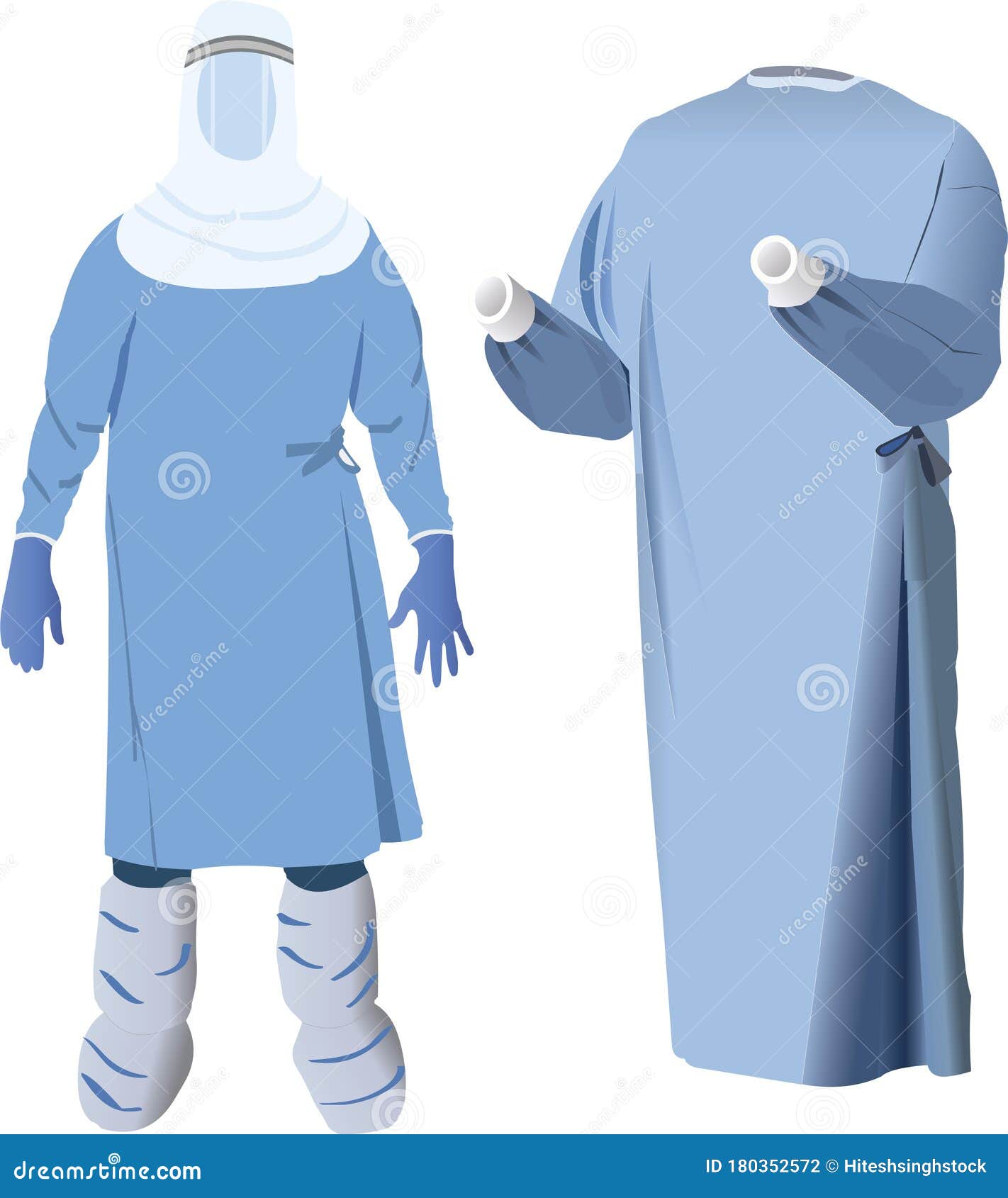 Vector Image of Disposable Surgical Gown, a Personal Protective