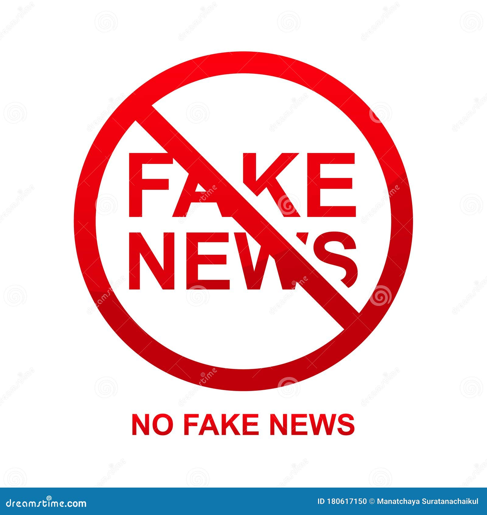 No Fake News Sign Isolated on White Background Stock Vector ...