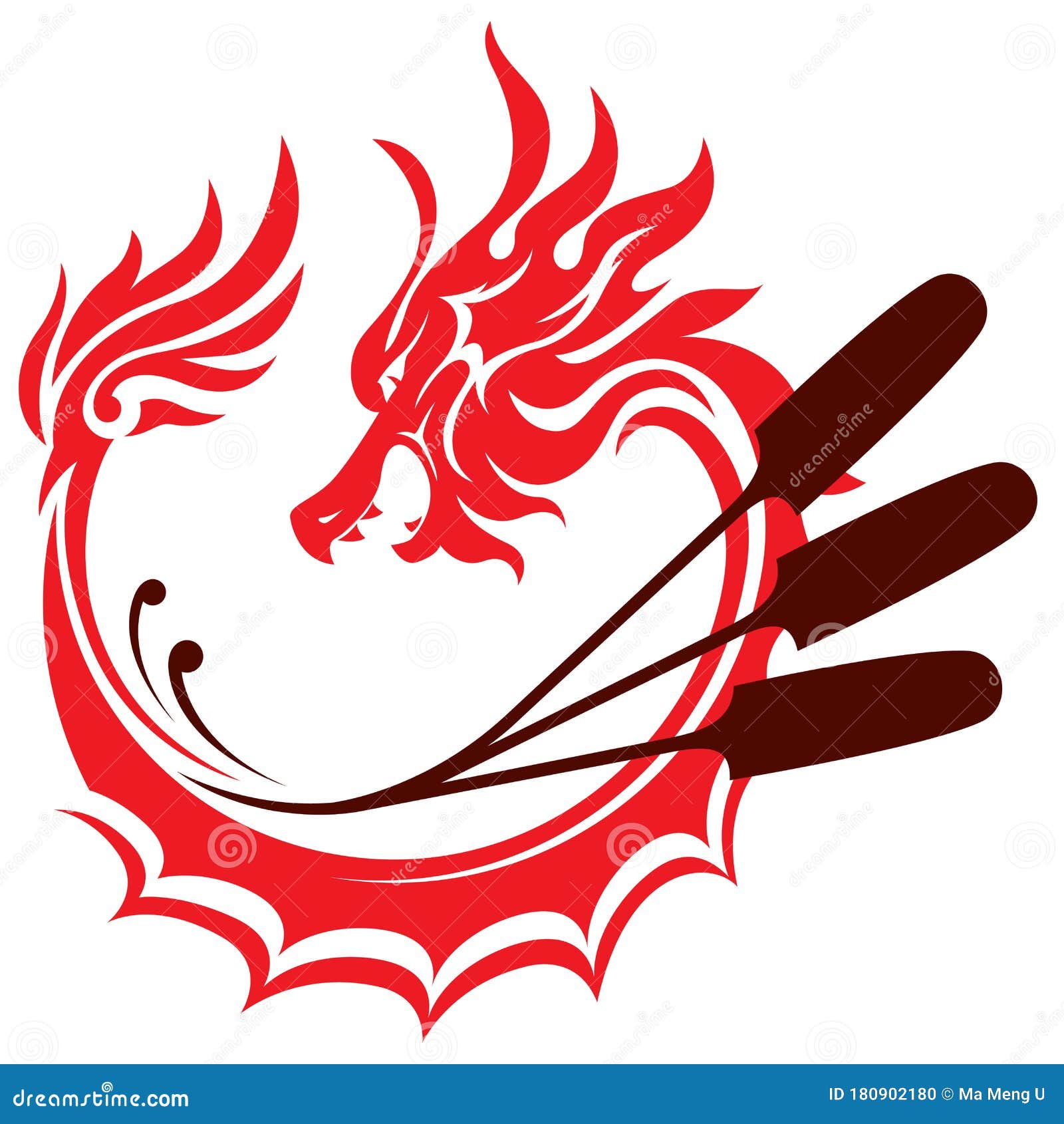 dragon boat festival logo icon design illustration stock