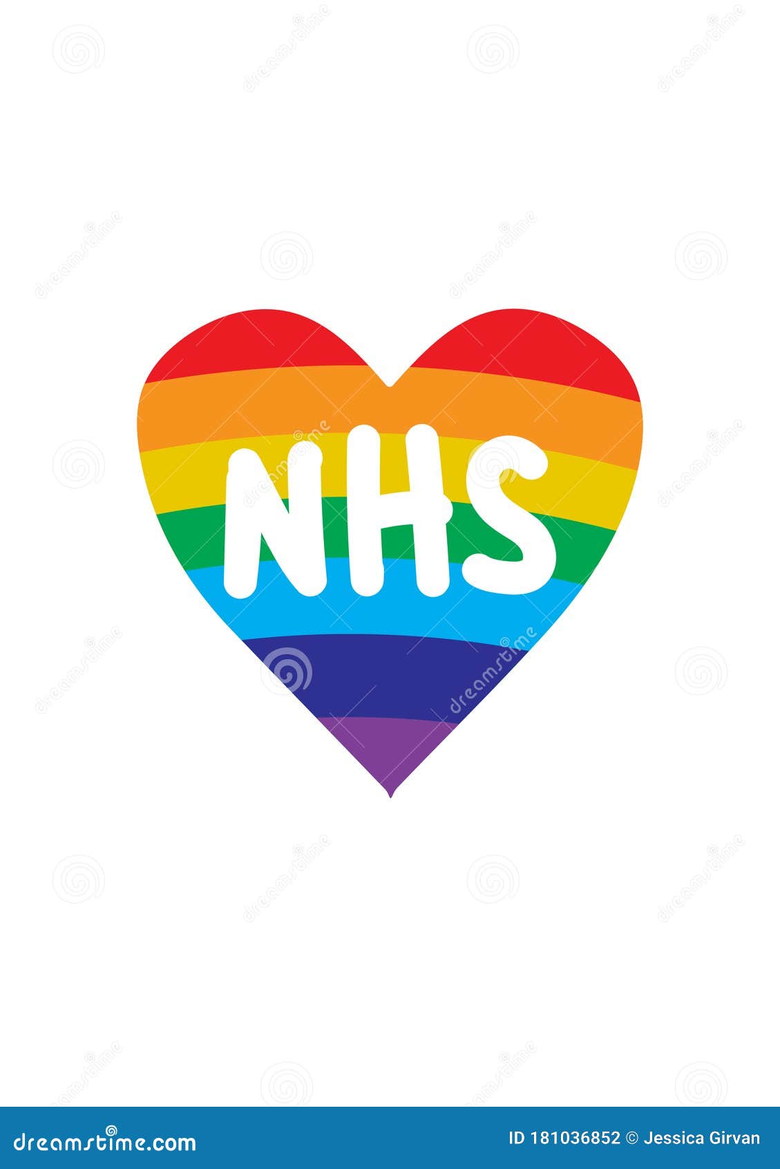 thank you nhs rainbow loveheart 