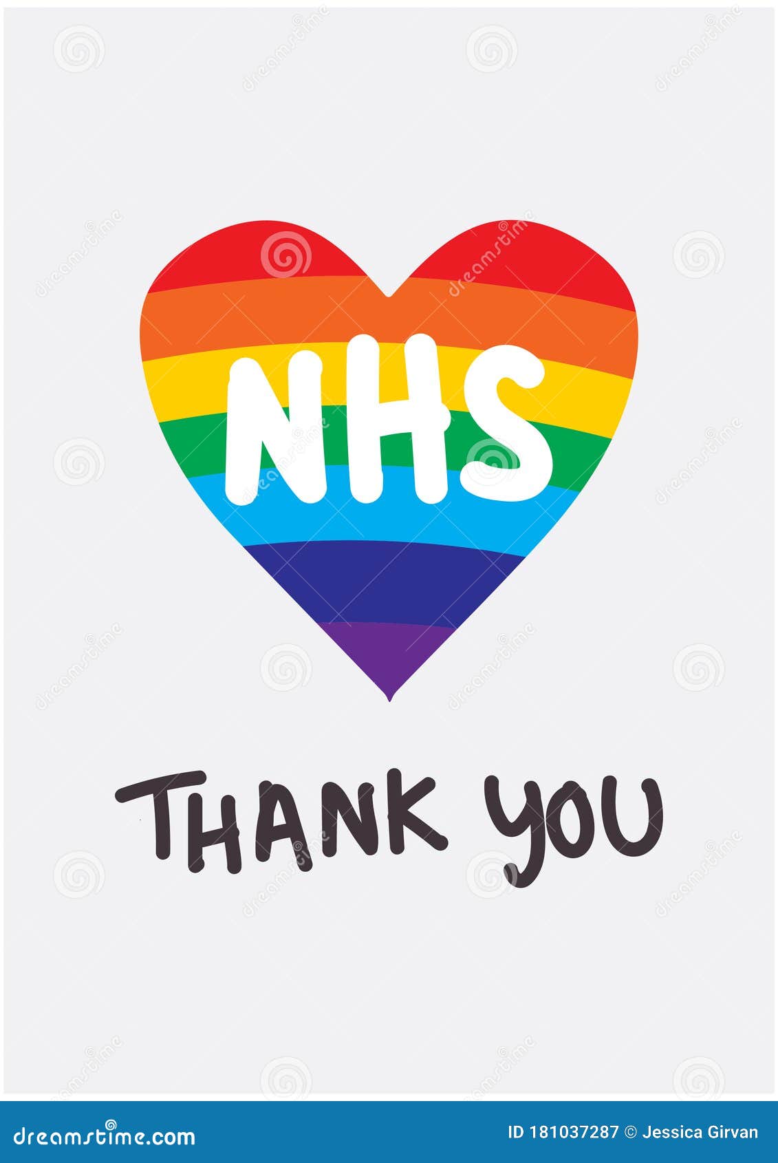thank you nhs loveheart rainbow picture