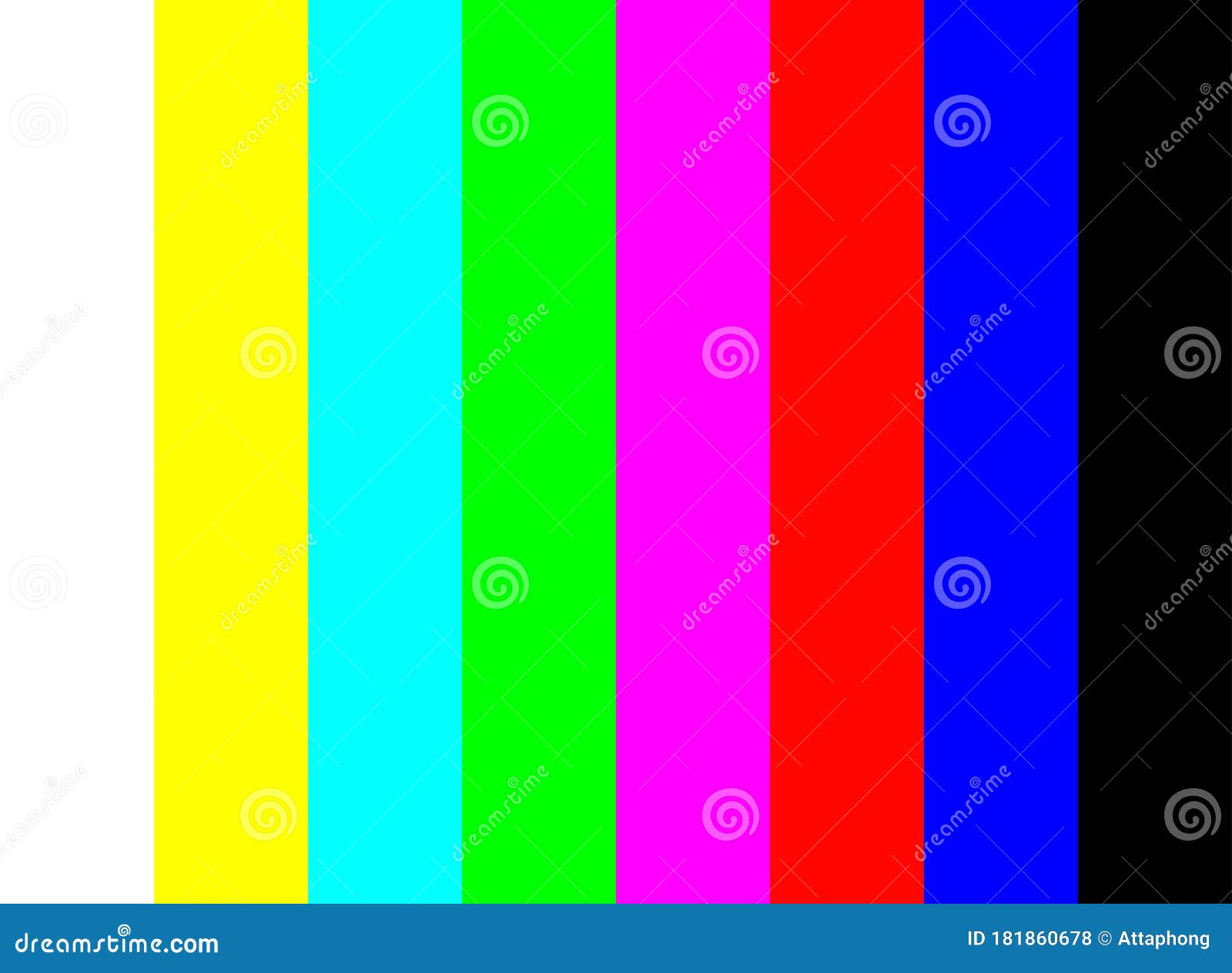 TV Colour Bars Test Card Screen. SMPTE Television Color
