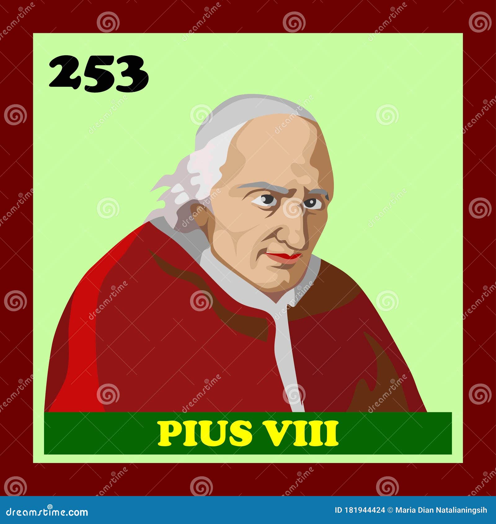 253rd Pope Pius VIII stock vector. of 253rd - 181944424