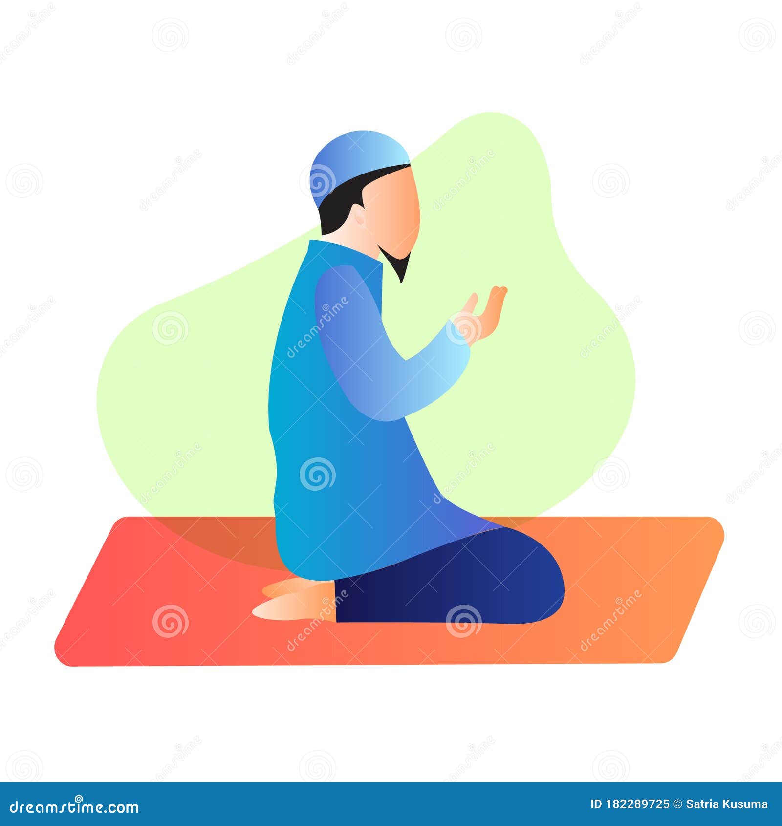Illustration Of Man Pray Doa Muslim Stock Vector