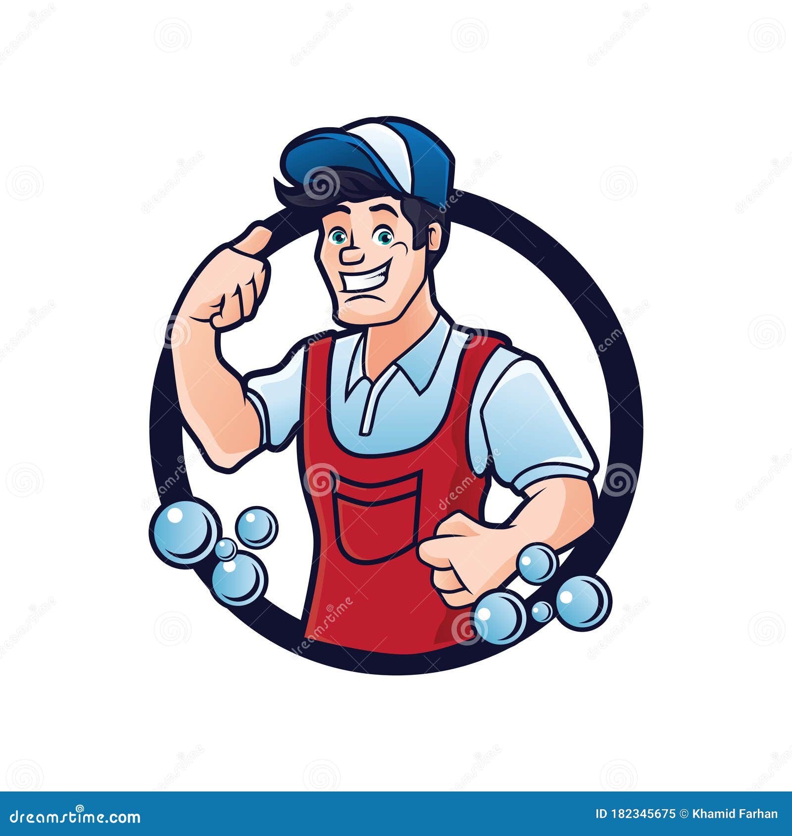Cleaning Guy Mascot for Cleaning Services Stock Vector Illustration