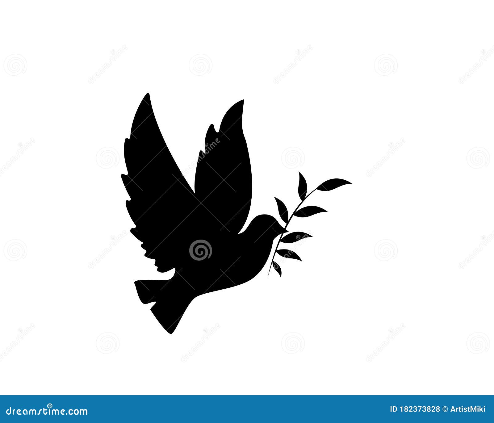 Dove Peacemaker Silhouette Vector Dove Illustration Symbol Of Peace