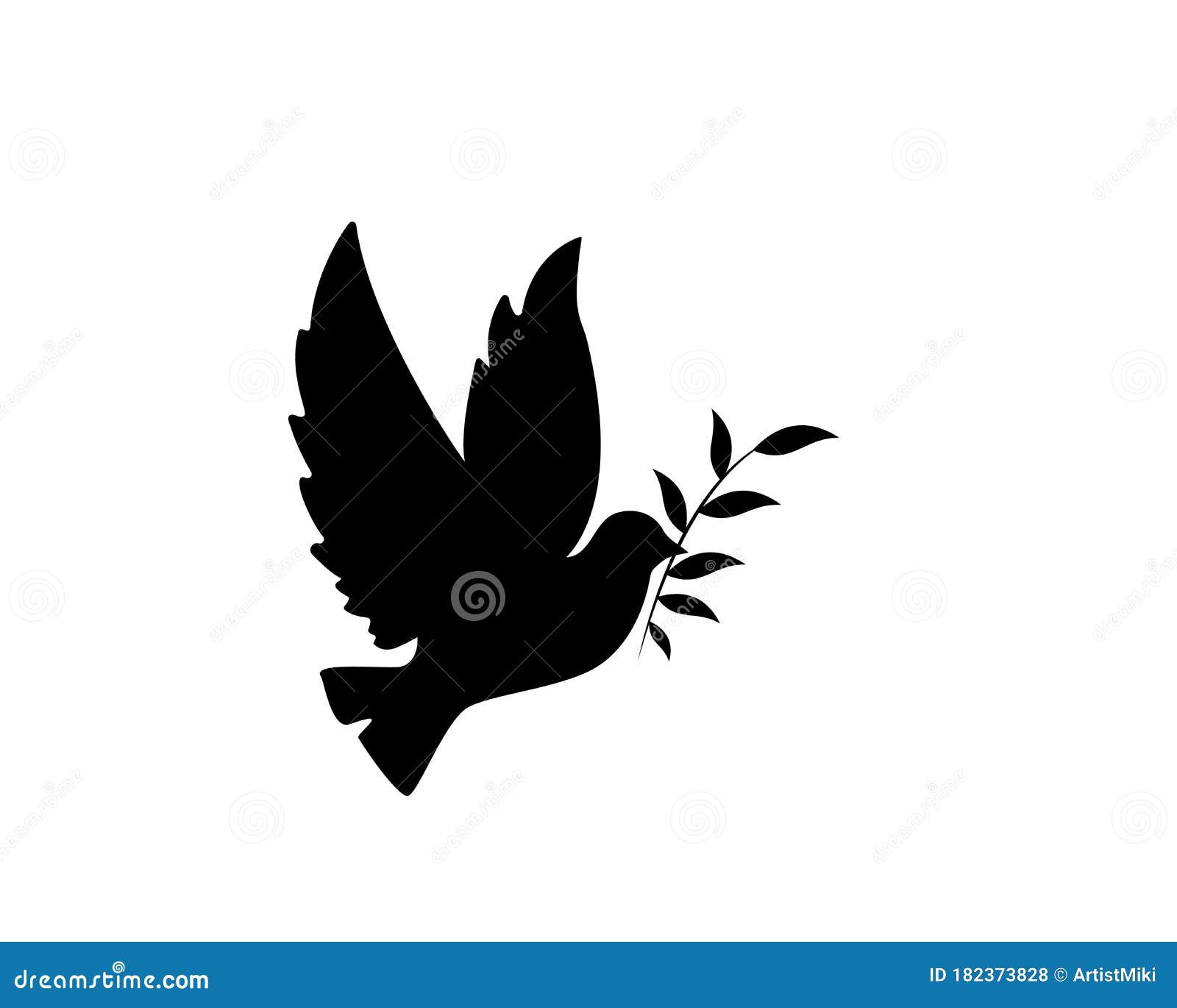 Dove Peacemaker Silhouette, Vector. Dove Illustration, Symbol of Peace