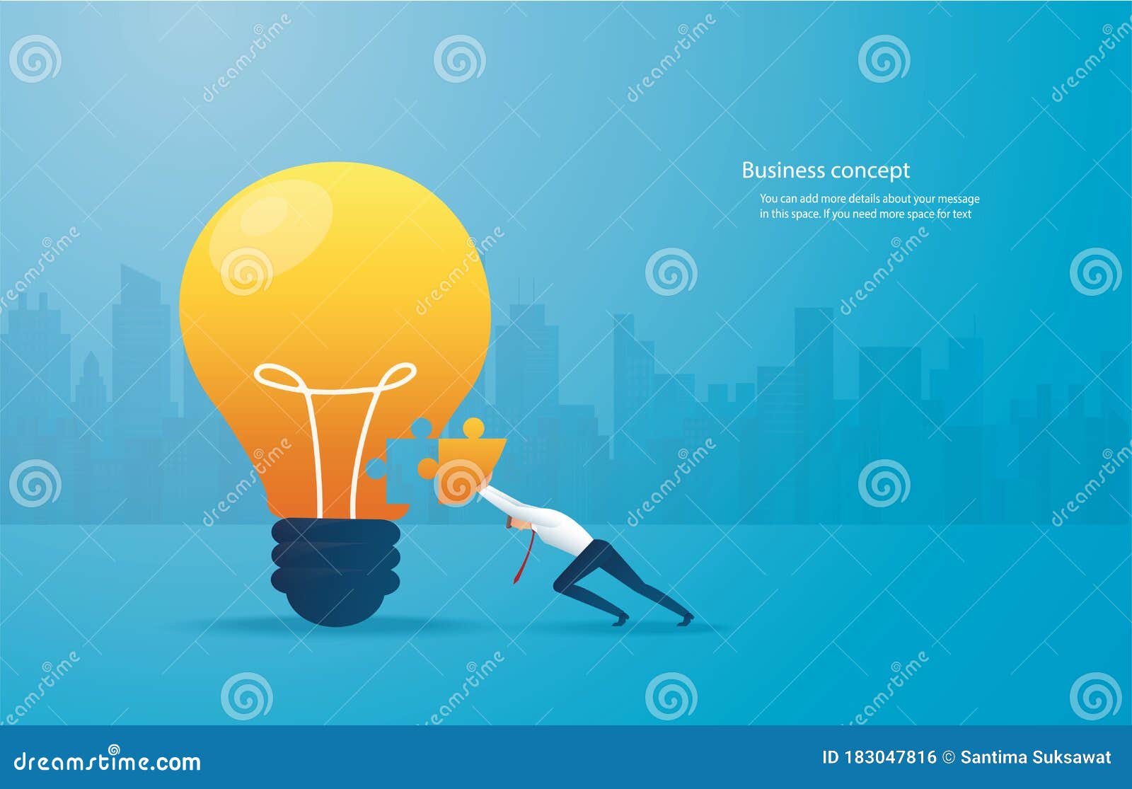 Putting Lamp Head Man In Foremost Of Arrow Stock Photography