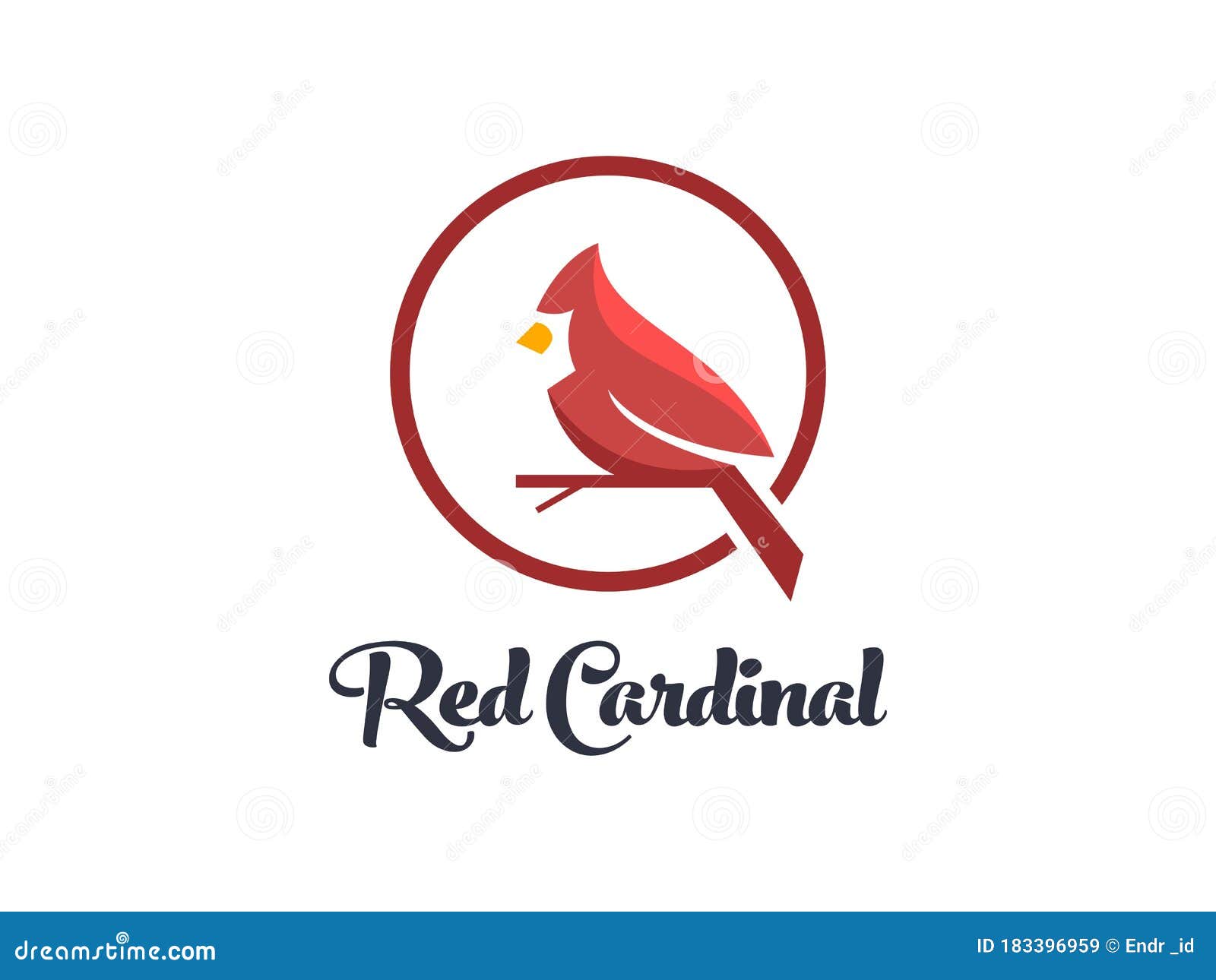 Elegant Minimalist Cardinal Bird Outline Logo Red Cardinal Cardinal ...