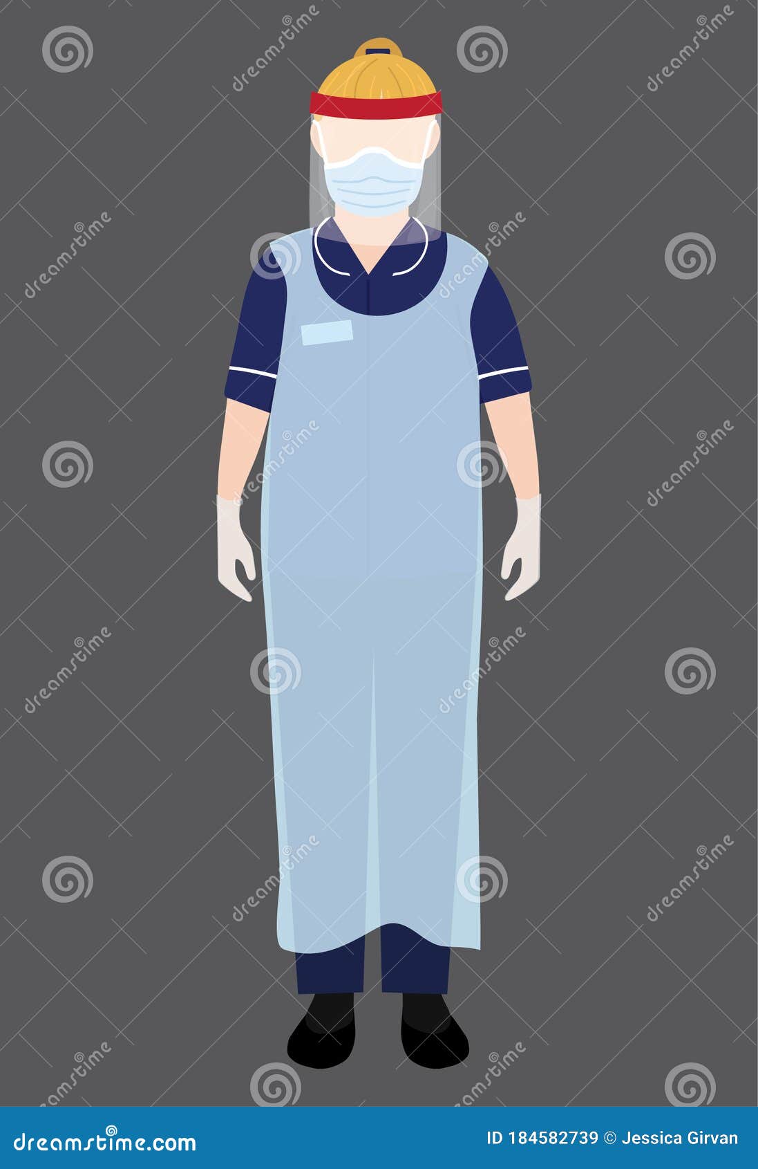 Nurse Personal Protective Equipment Coronavirus Stock Vector