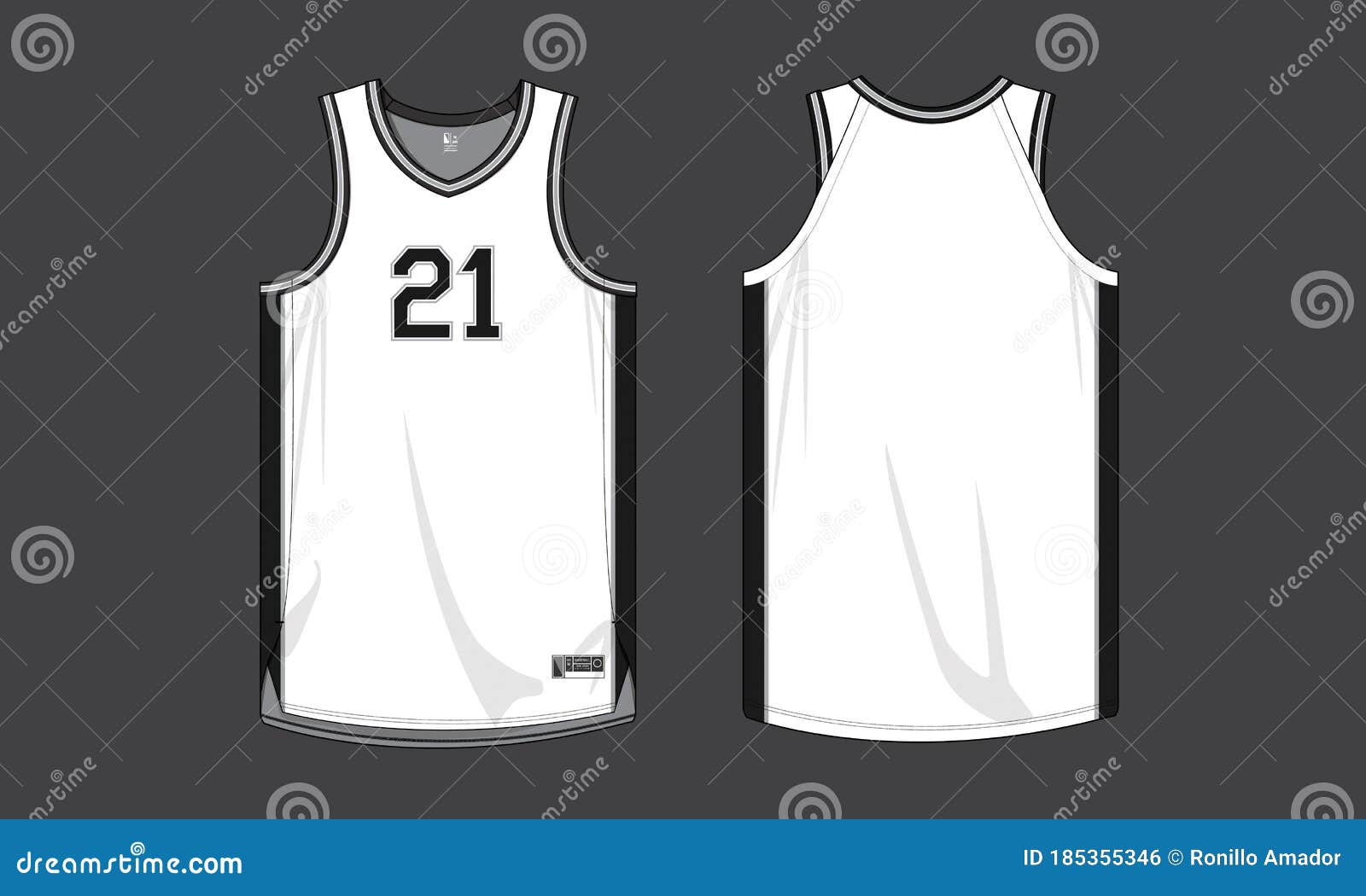 Basketball Jersey Uniform Template Mockup Isolated Stock Vector -  Illustration of apparel, graphic: 185355346