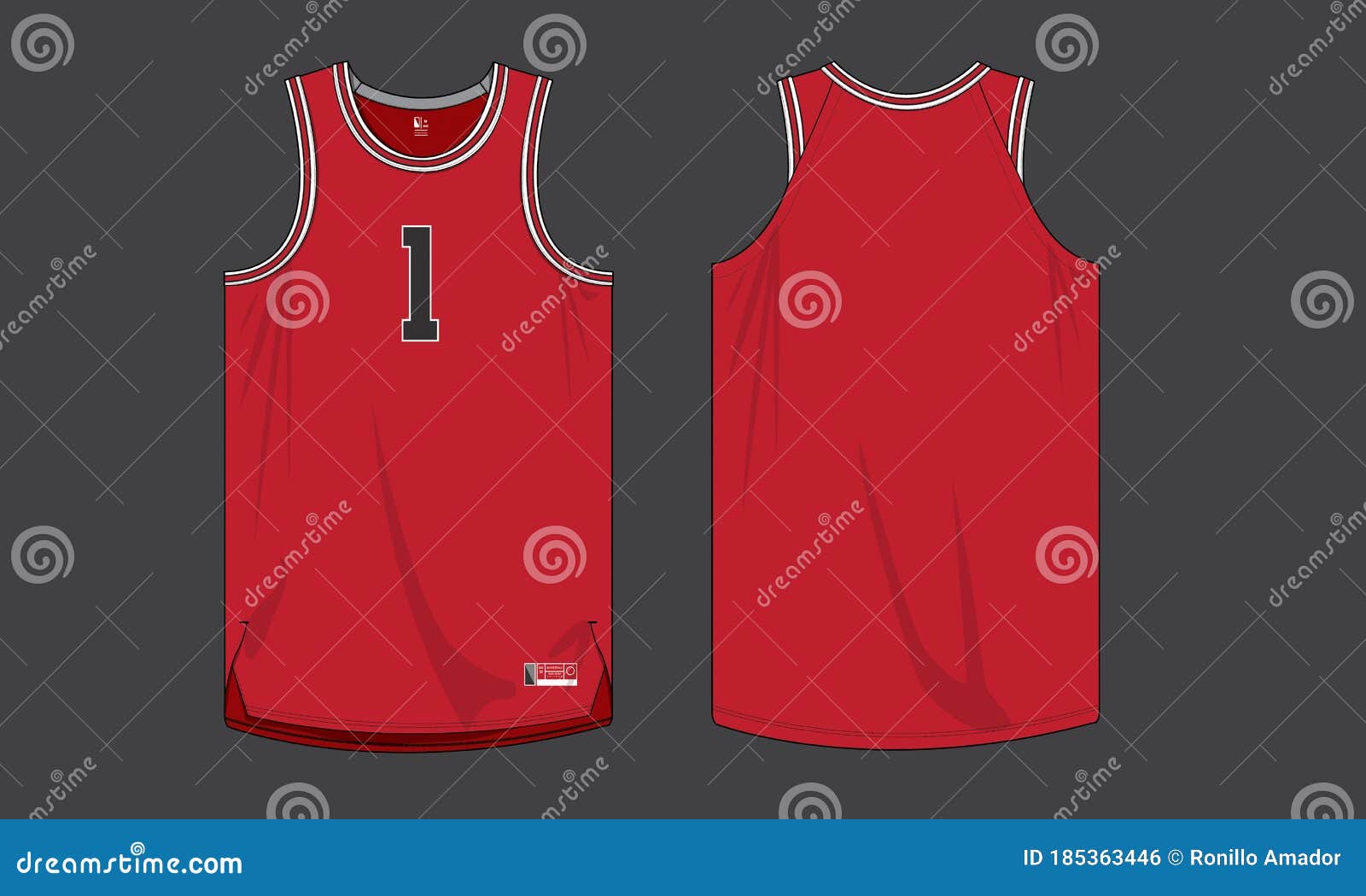 Basketball Jersey Uniform Template Mockup Isolated Stock Vector