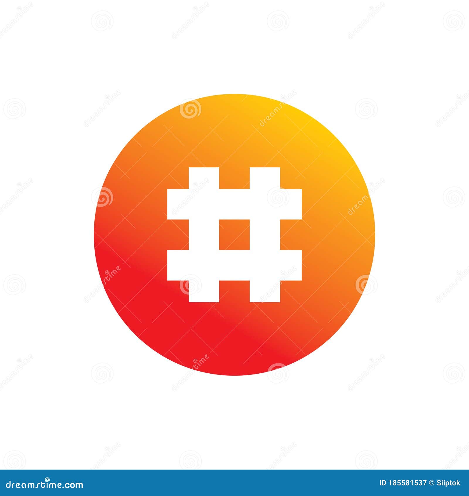 Circle hashtag logo design stock vector. Illustration of corporate