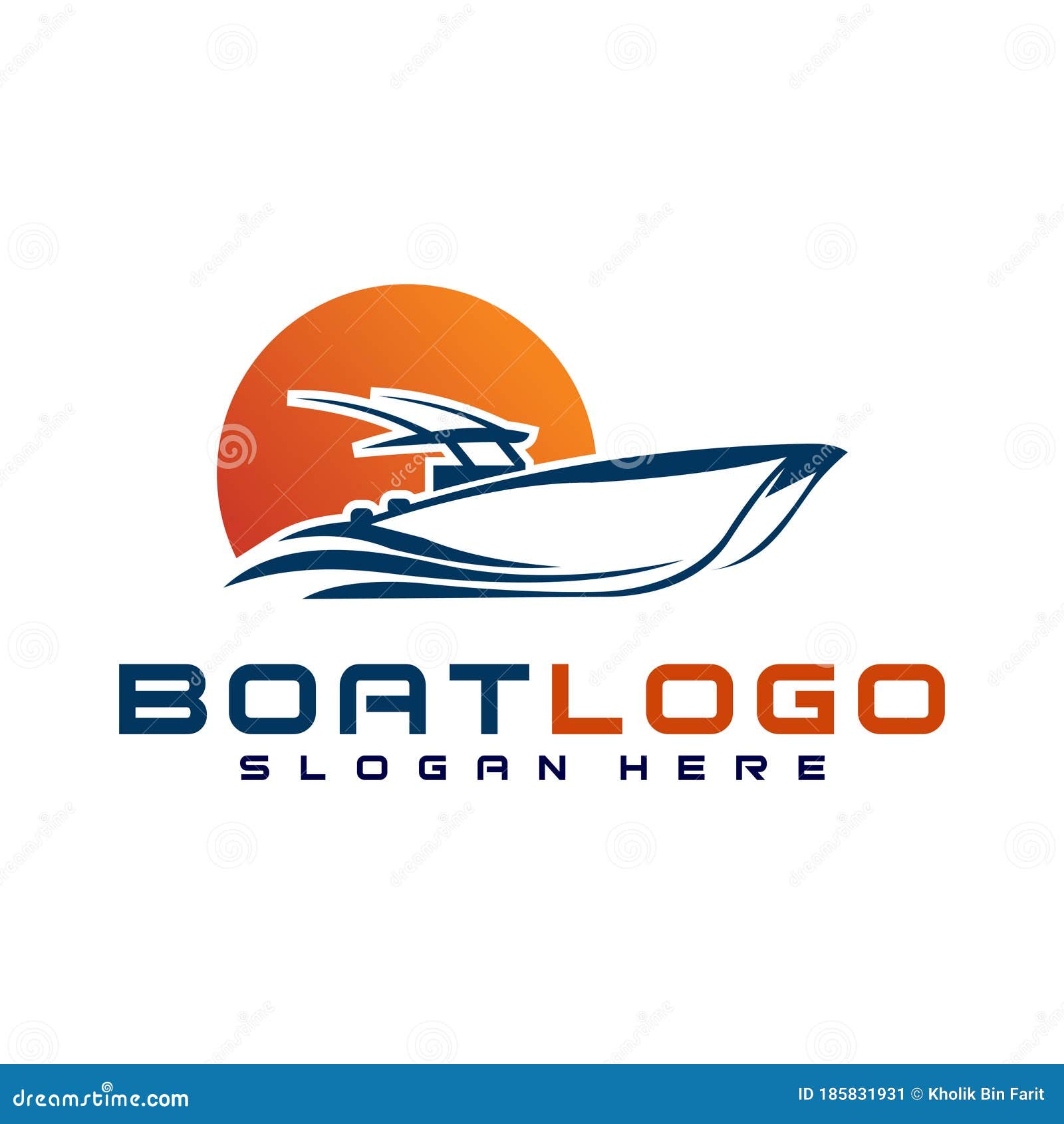 Speed Boat Logo Design Template ,Sea Boat Logo Design Concept ,Vector