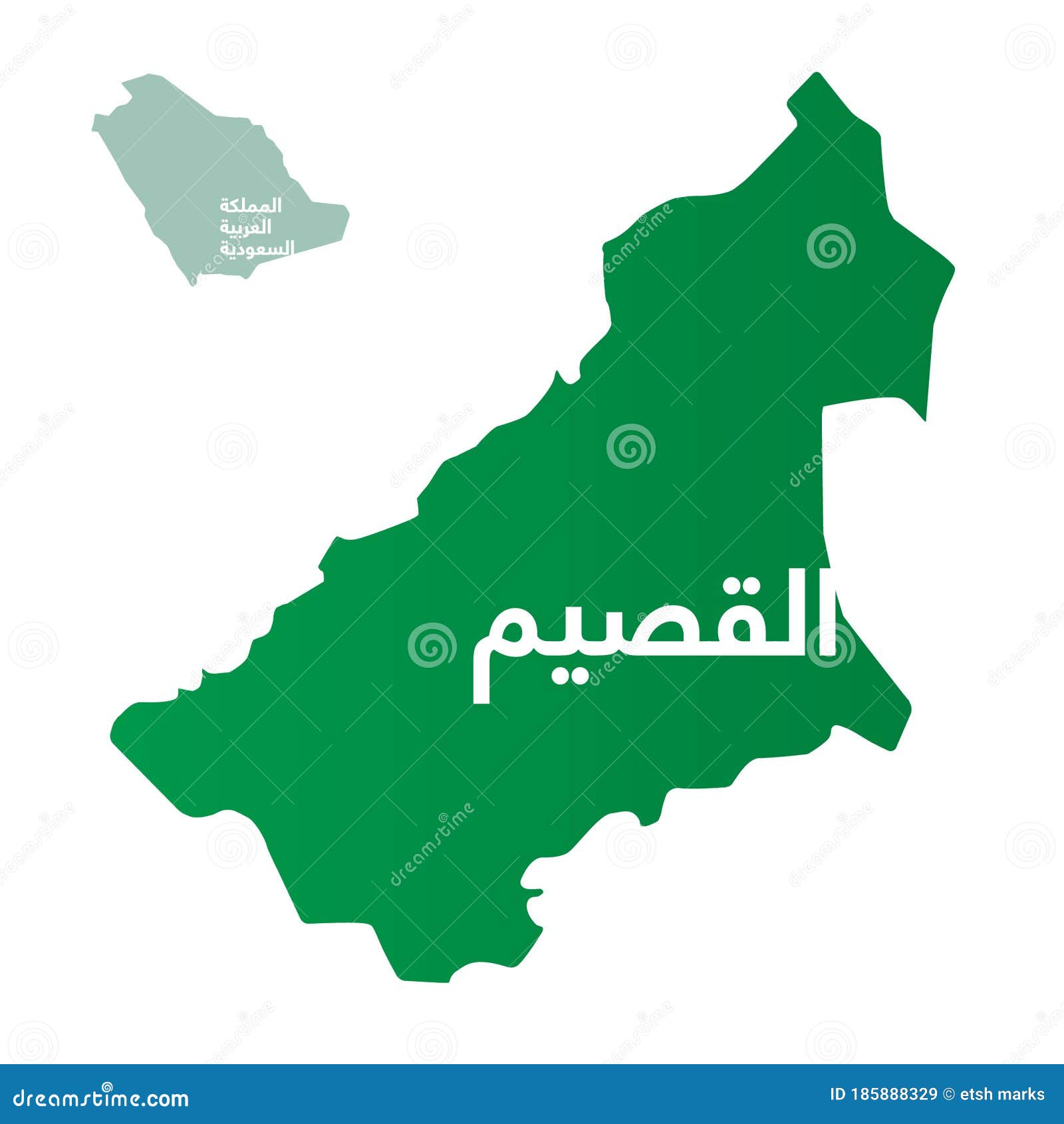 Simplified Map of the District/ Region of Al Qassim in KSA Stock Vector Illustration of islam