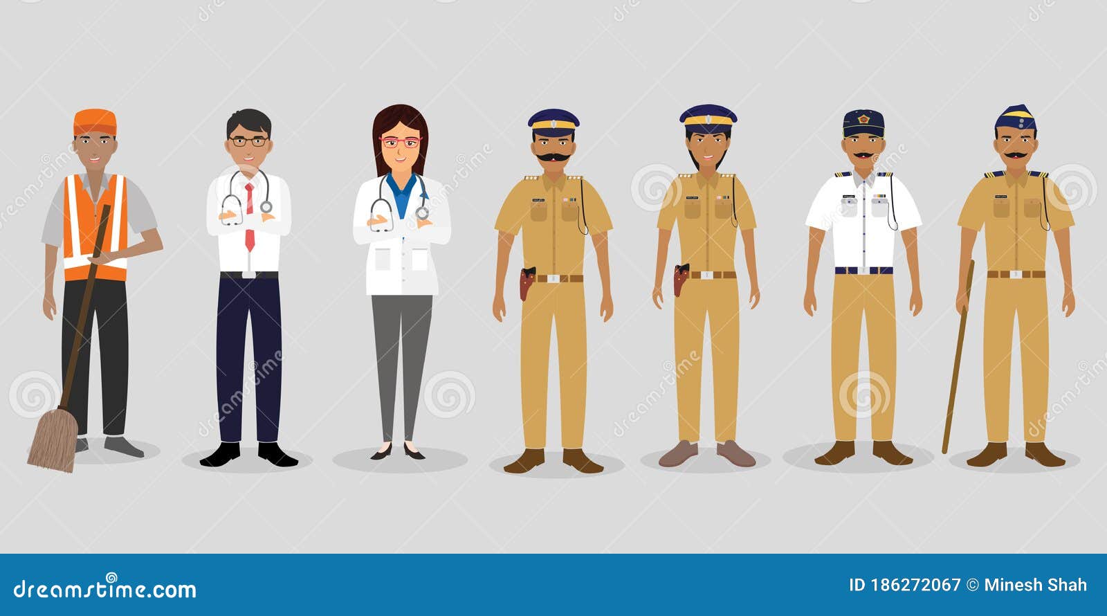 Community Helpers 24x7 at Your Service Vector Stock Vector ...