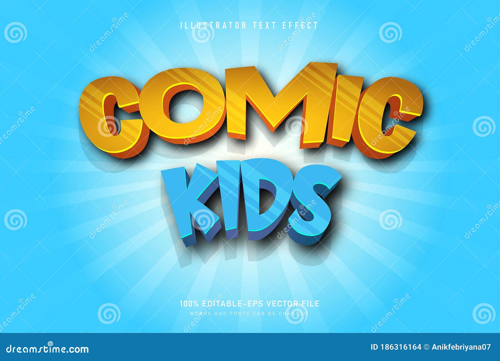 comic kids funny  text effect