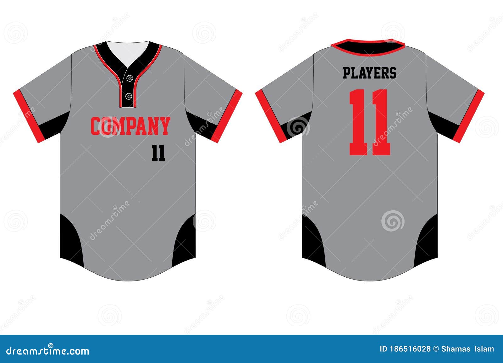 Baseball Jersey, Sport Uniform, Template. Baseball Tshirt Mock Up