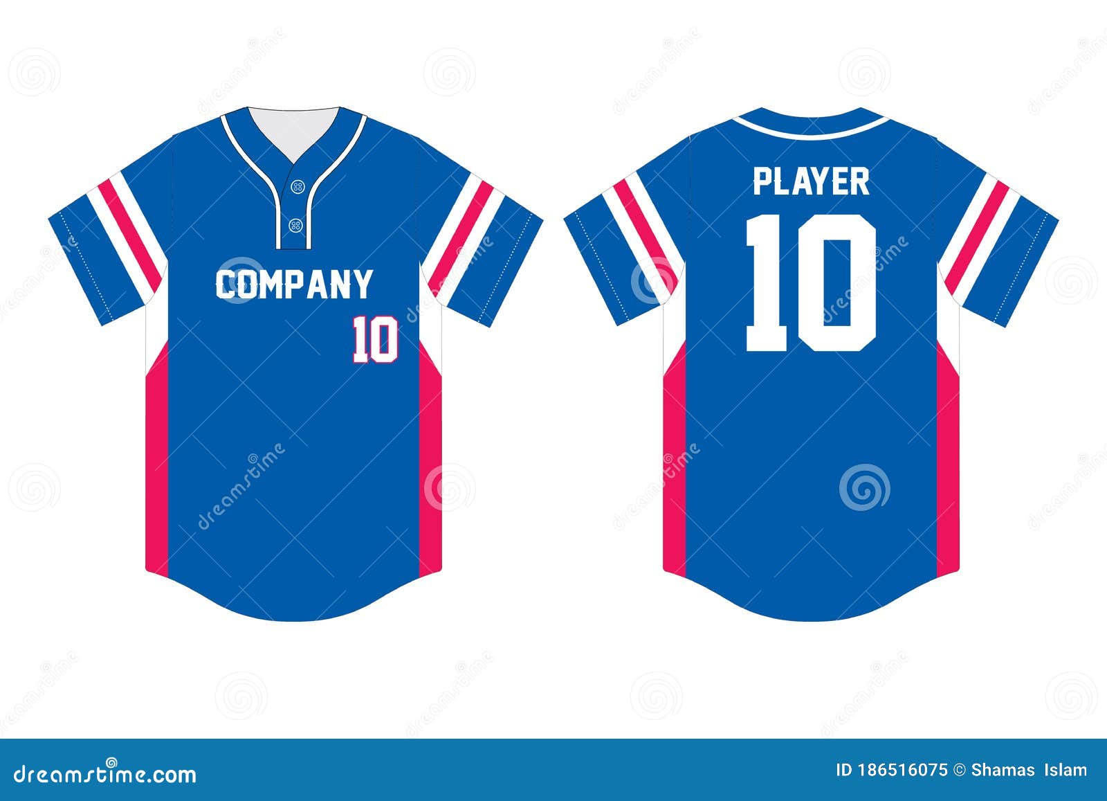 Baseball Jersey, Sport Uniform, Template. Baseball Tshirt Mock Up