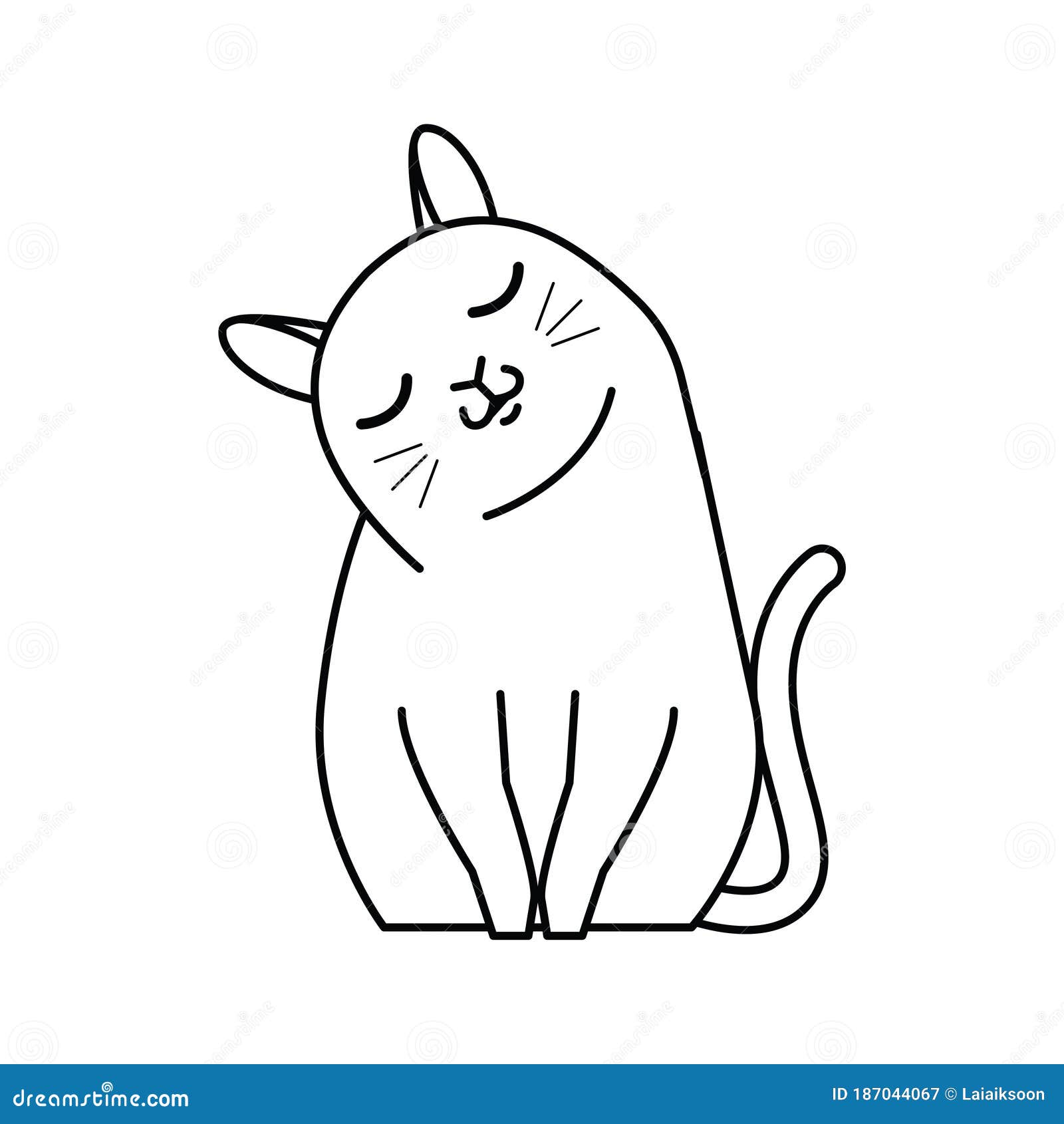 Funny and cute cartoon cat stock vector. Illustration of vector - 187044067