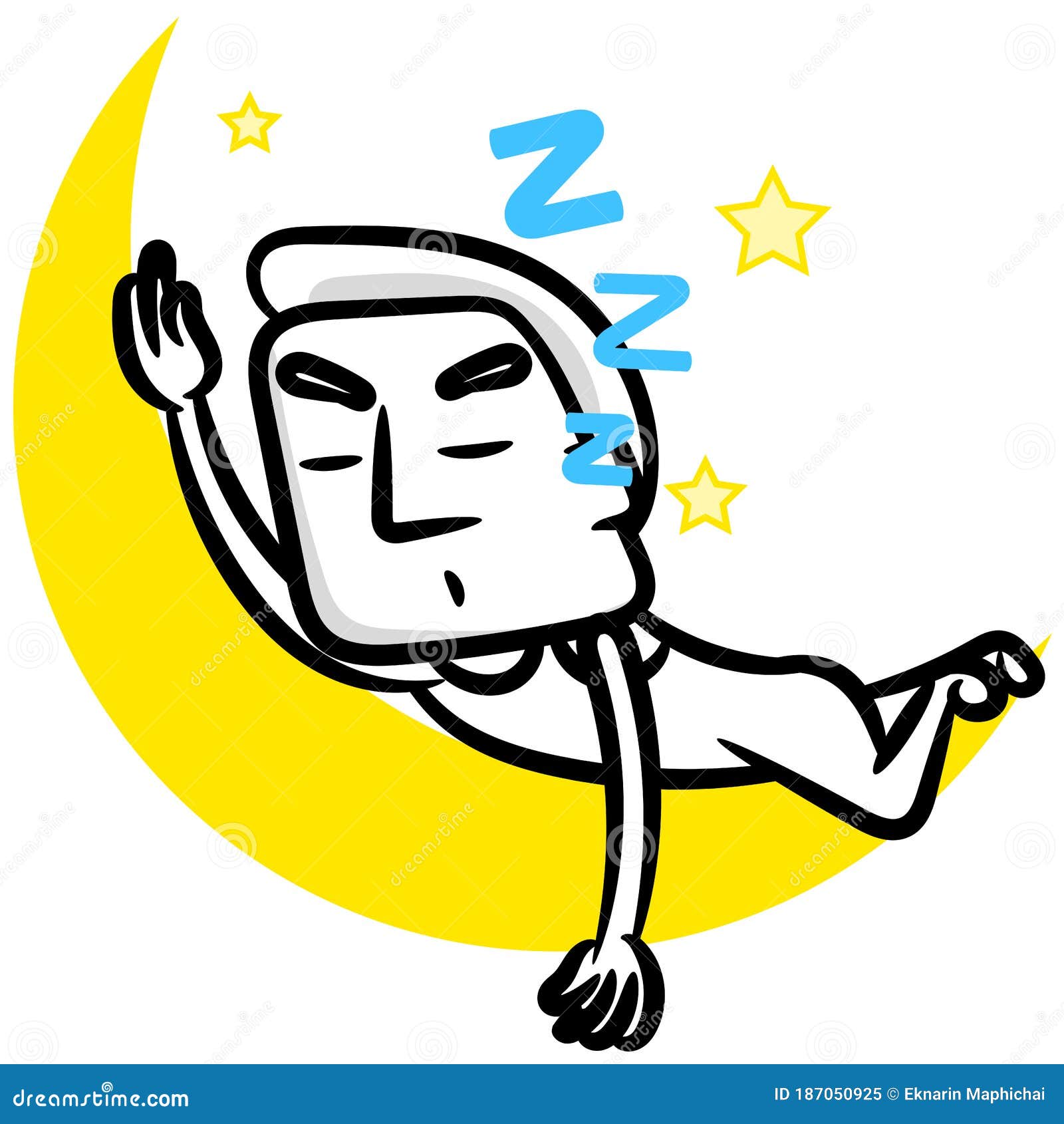White Man Cartoon Sleeping Concept Stock Vector - Illustration of male ...