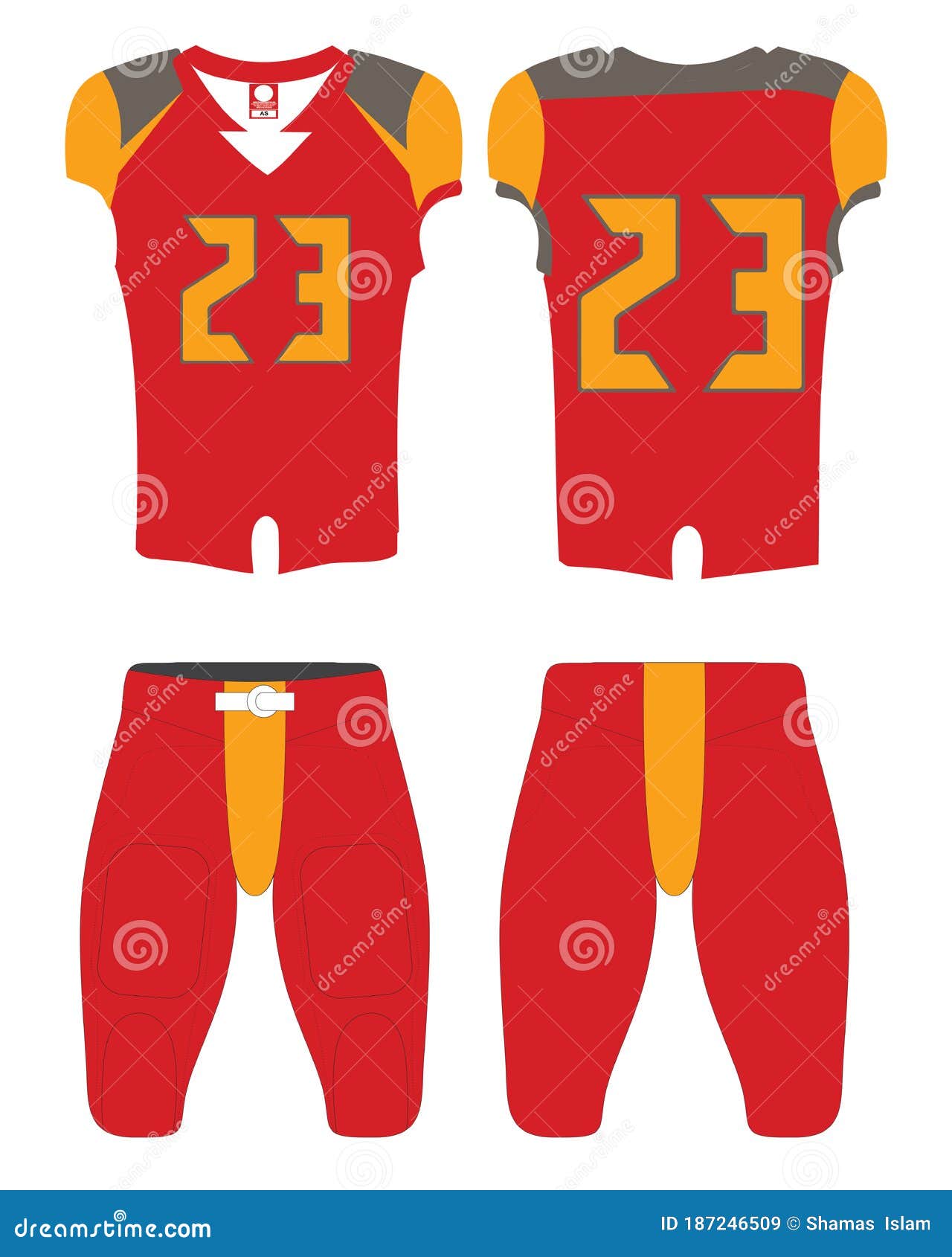 Custom Design American Football Uniforms Illustration Mock Ups