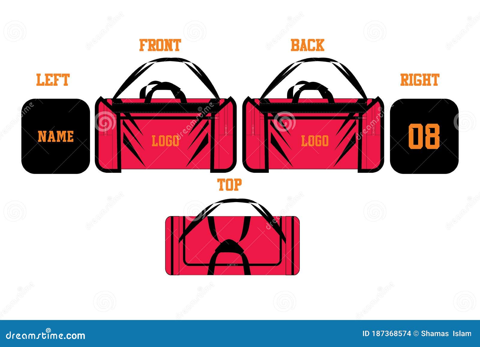 Download Custom Design Duffel Bag Sports Illustration Design Mock ...