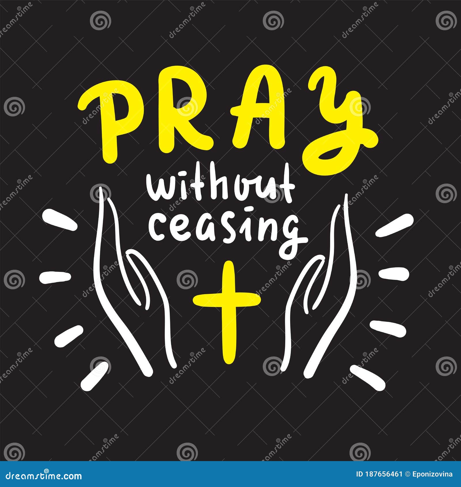 Pray Without Ceasing Vector Religions Hand Lettering CartoonDealer