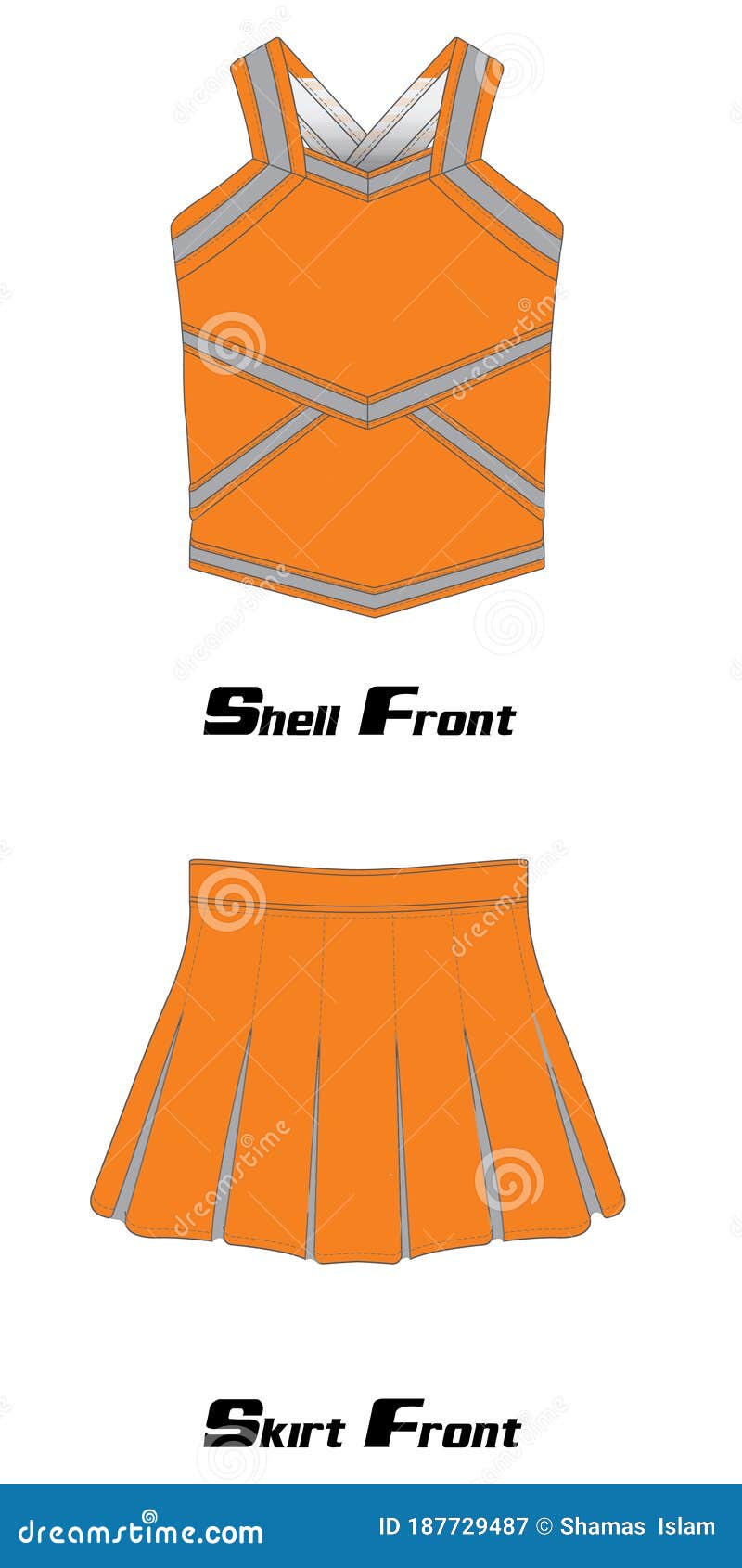 Custom Design Cheerleading Uniforms Template Stock Vector Custom Design Cheerleading Uniforms Template Stock Vector