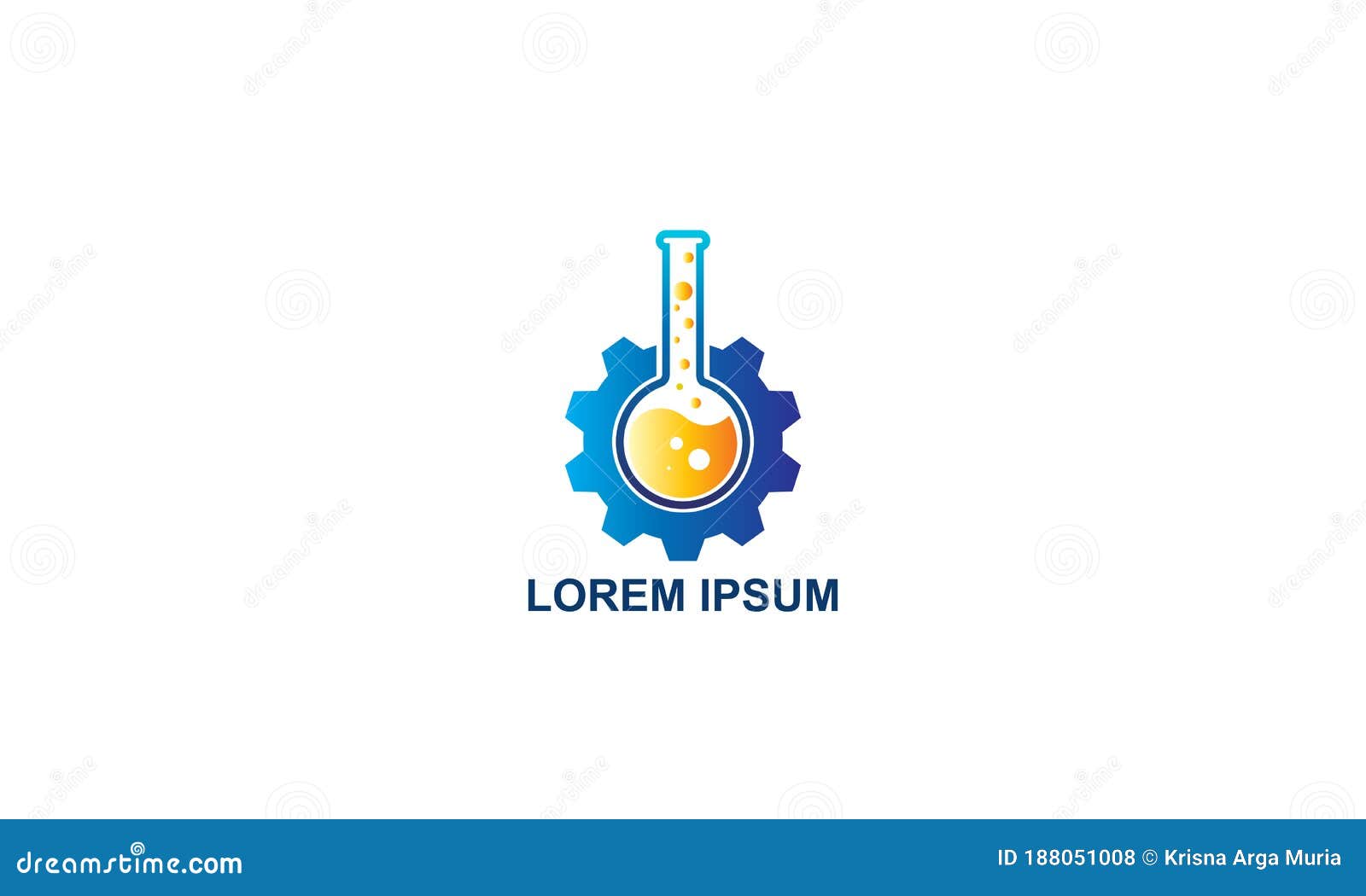 Creative Science Lab Beaker Logo with Gear Stock Vector Illustration of equipment, creative