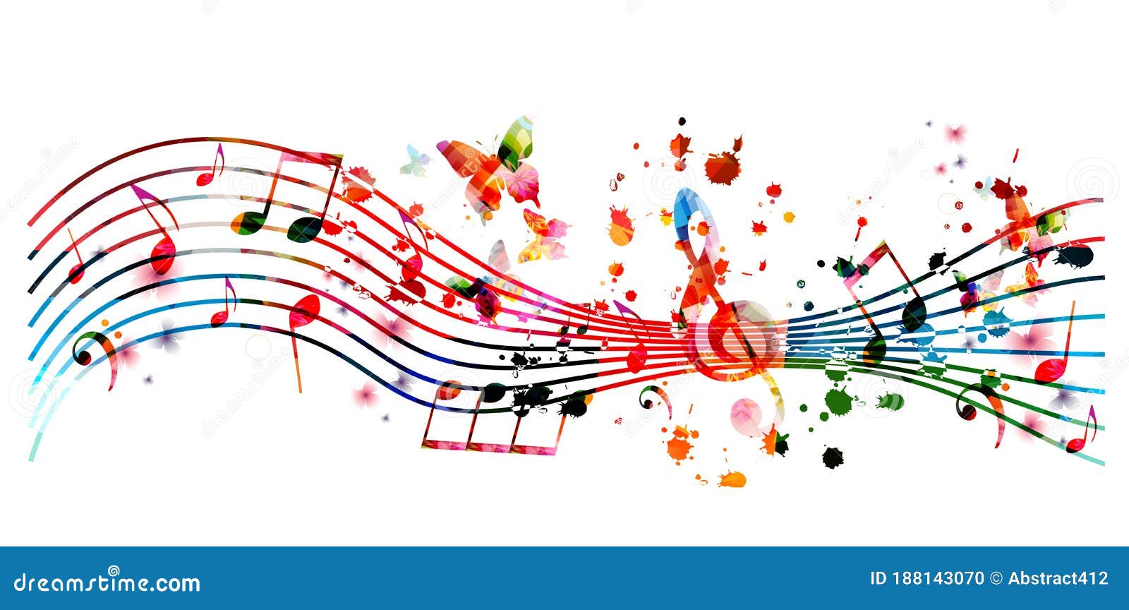 Music Background with Colorful Music Notes Vector Illustration Design