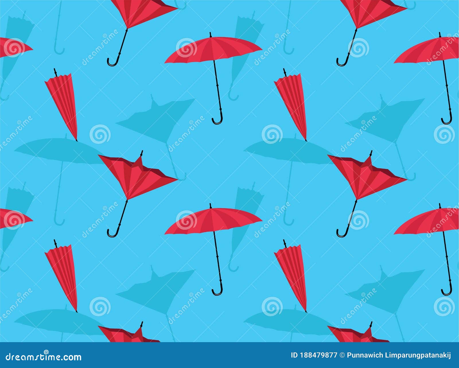 Umbrella Folding Vector Seamless Background Wallpaper-01 Stock Vector