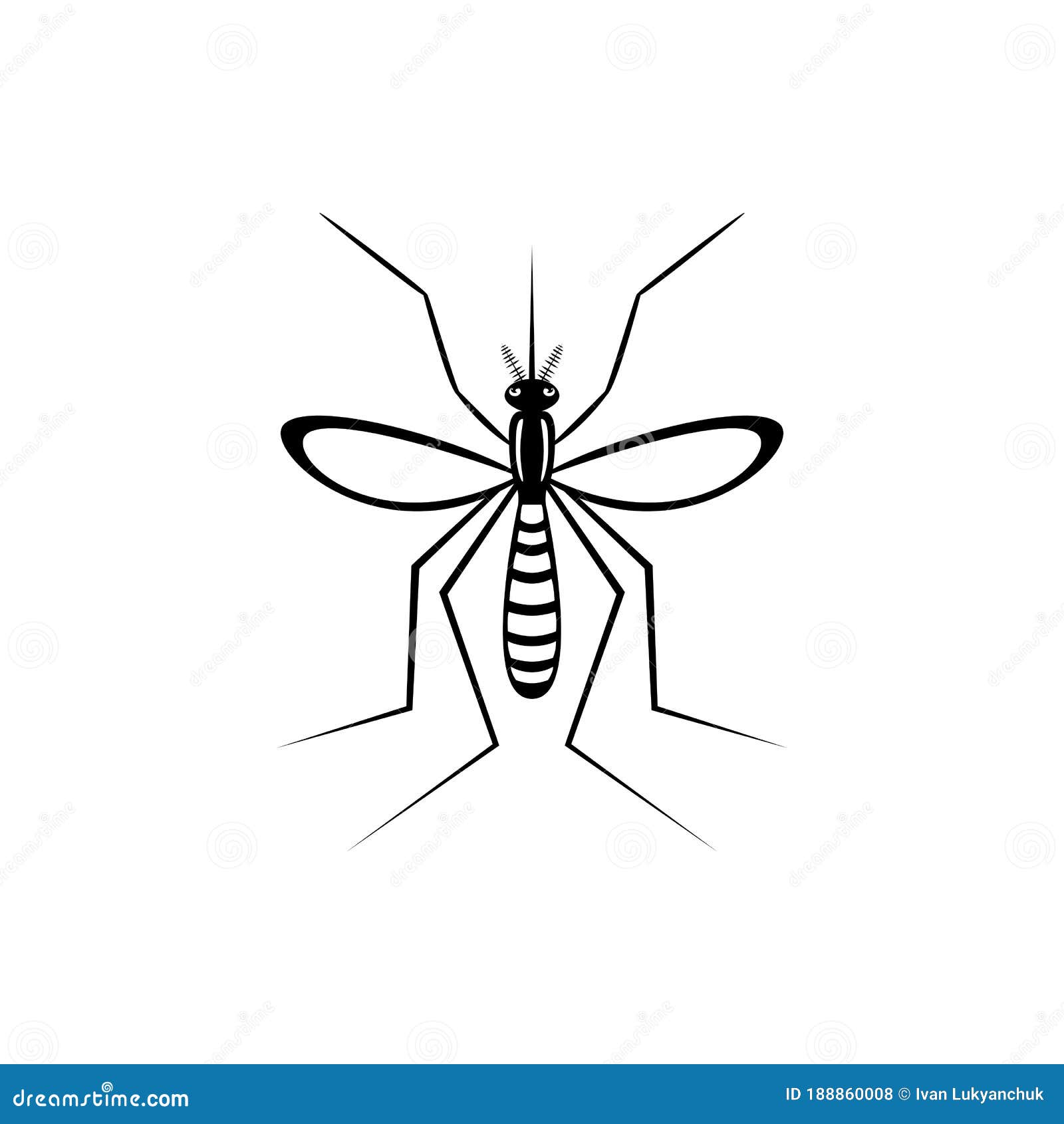 Mosquito Silhouette, Black Mosquitoes Isolated On White, Illustration