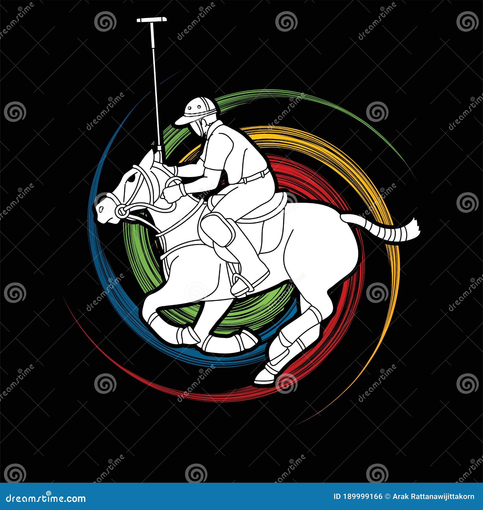 Polo Horse Players Action Sport Cartoon Graphic Vector. Stock Vector ...