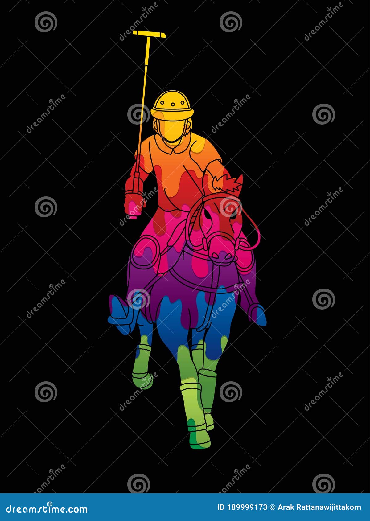 Polo Horse Players Action Sport Cartoon Graphic Vector. Stock Vector ...