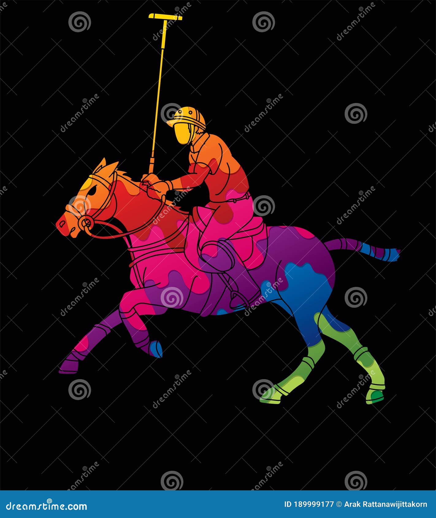 Polo Horse Players Action Sport Cartoon Graphic Vector. Stock Vector ...