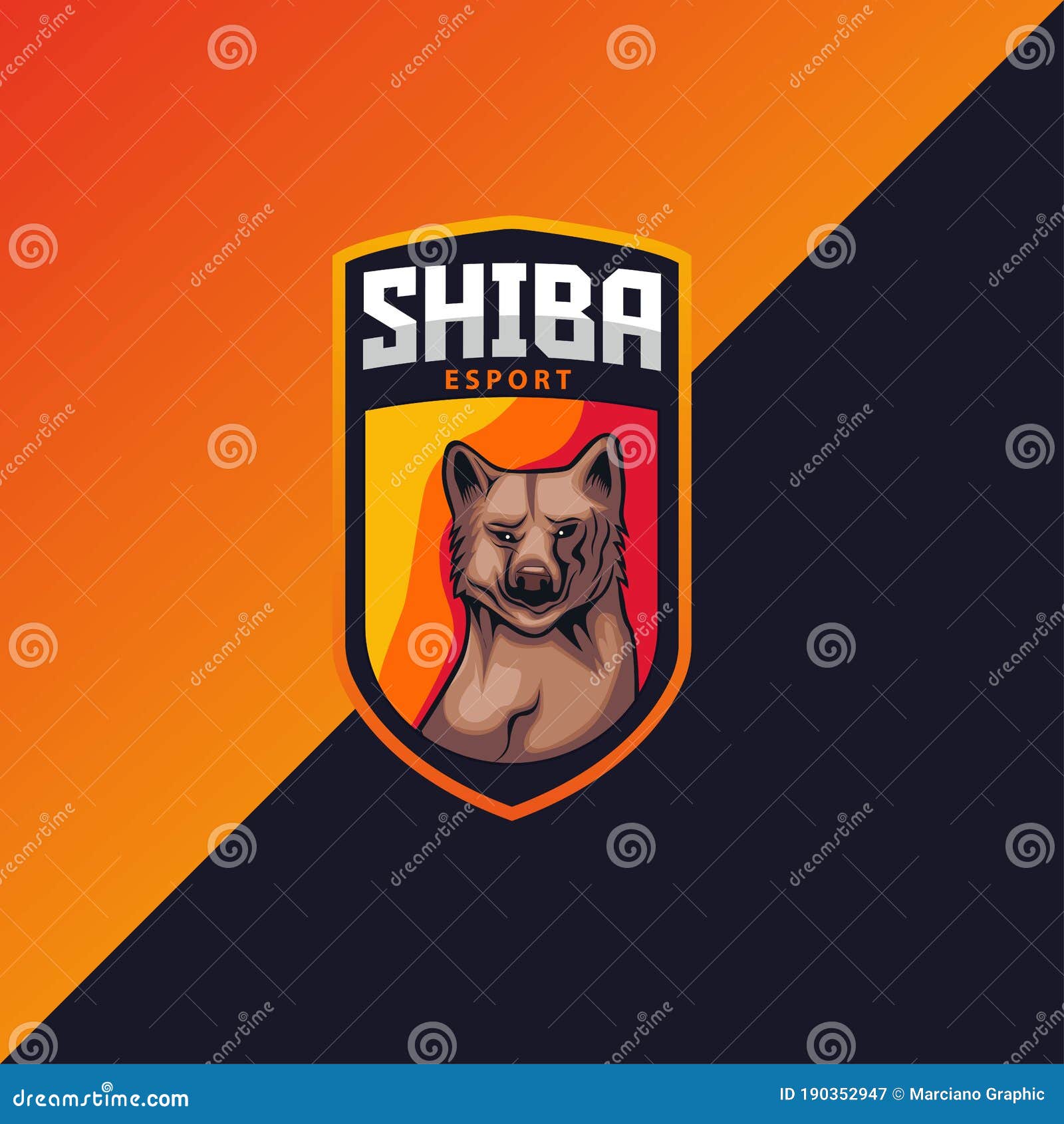 shiba dog mascot logo.