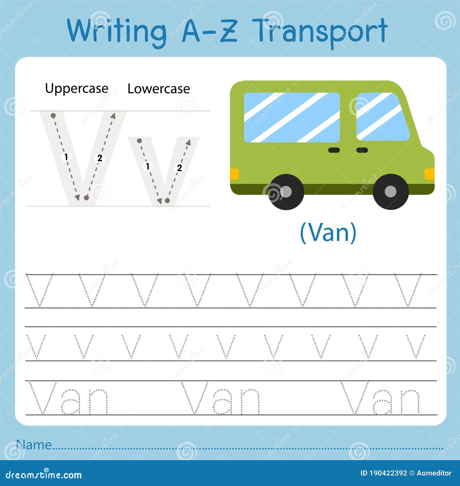 Illustrator of Writing az Transport V Stock Vector Illustration of