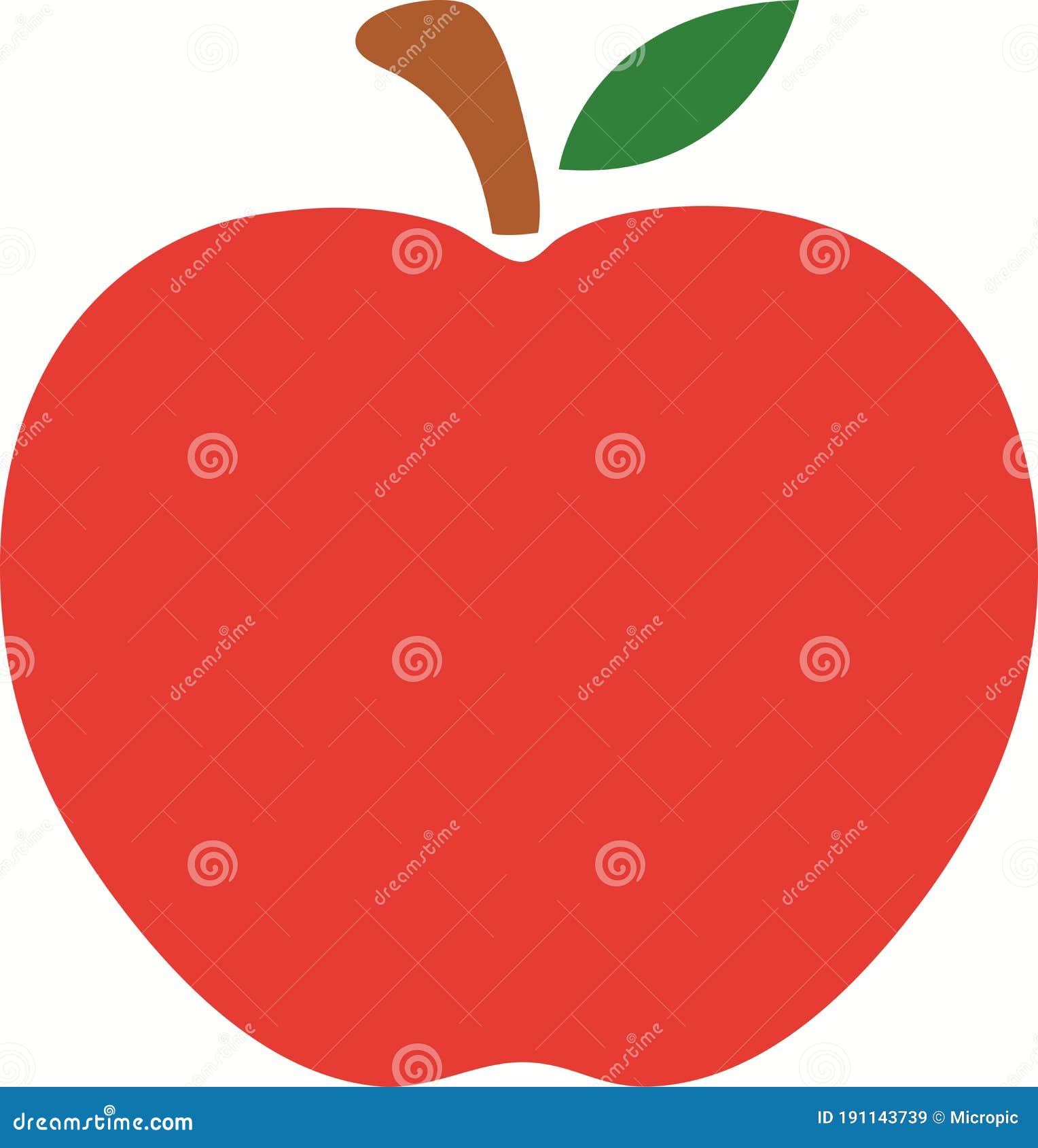 Red Apple with Stem and Leaf Image with Eps Vector File Stock Vector