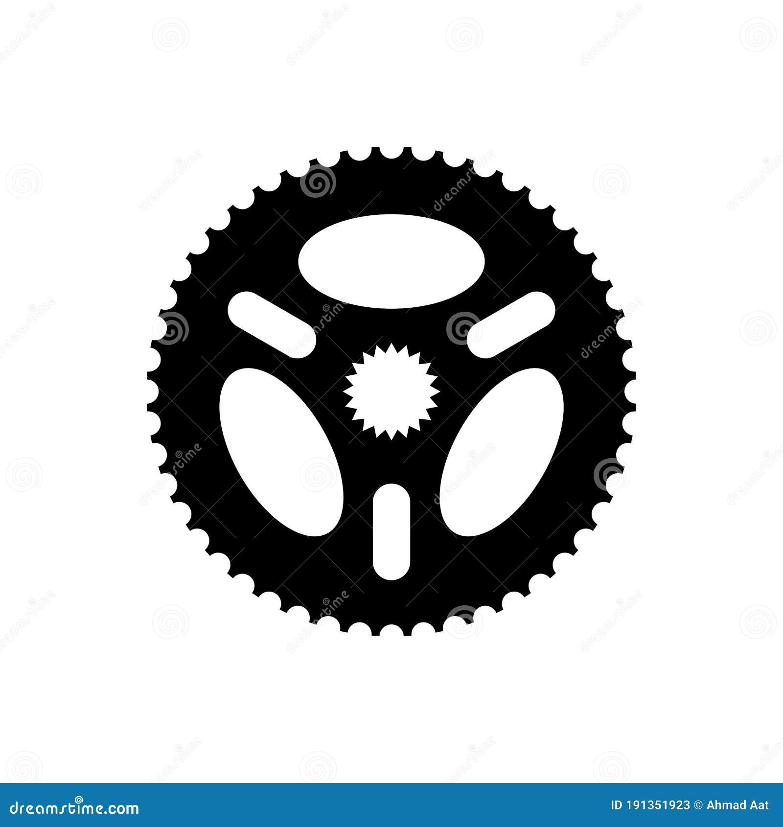 Simple Flat Monochrome Bicycle Sprocket Icon. Chainrings, Bike Gear