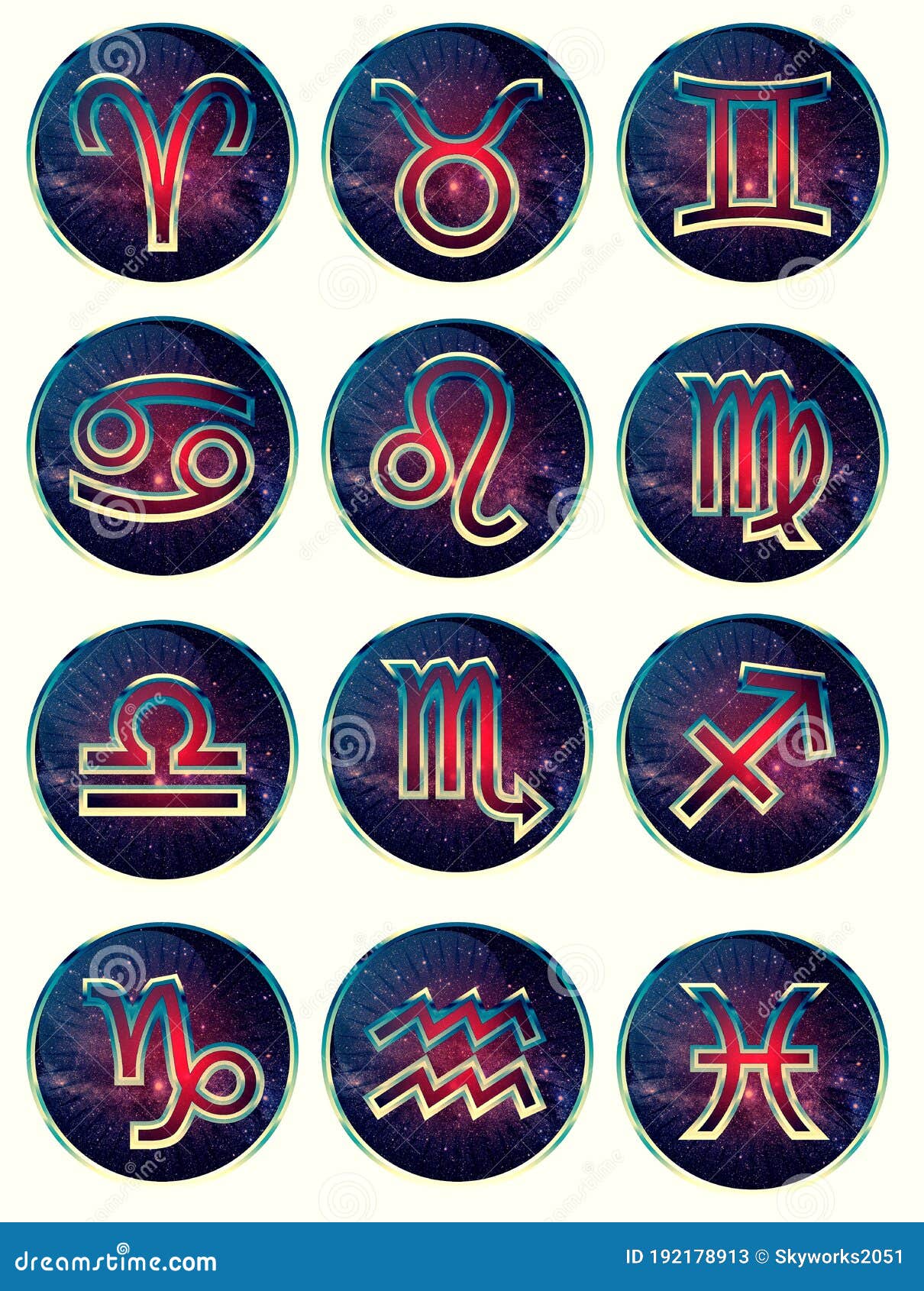 Zodiac Signs. Set Round Zodiac Icons. Round Zodiac Icons. Stock ...