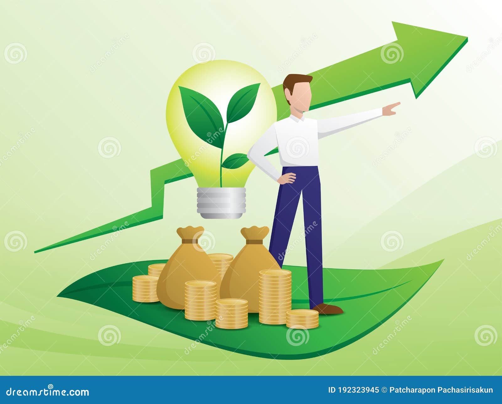Green Business Trend Illustration Vector. Stock Vector Illustration