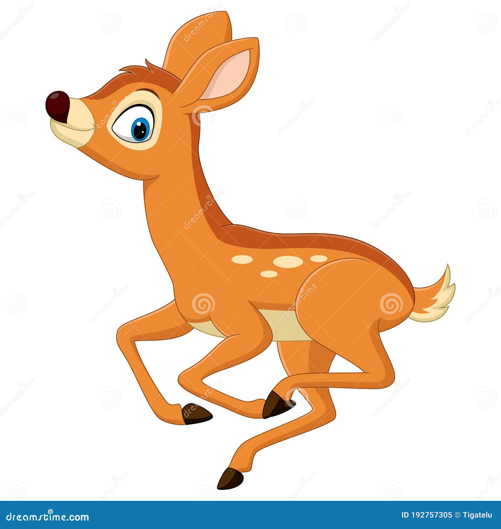 Download Cute Baby Deer Cartoon Running Stock Vector - Illustration ...