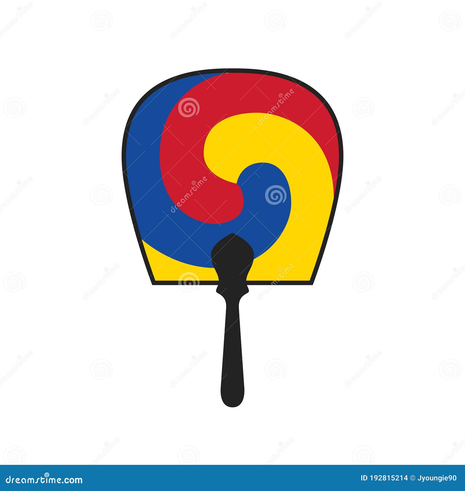 Traditional South Korean Fan Vector Illustration Background Stock