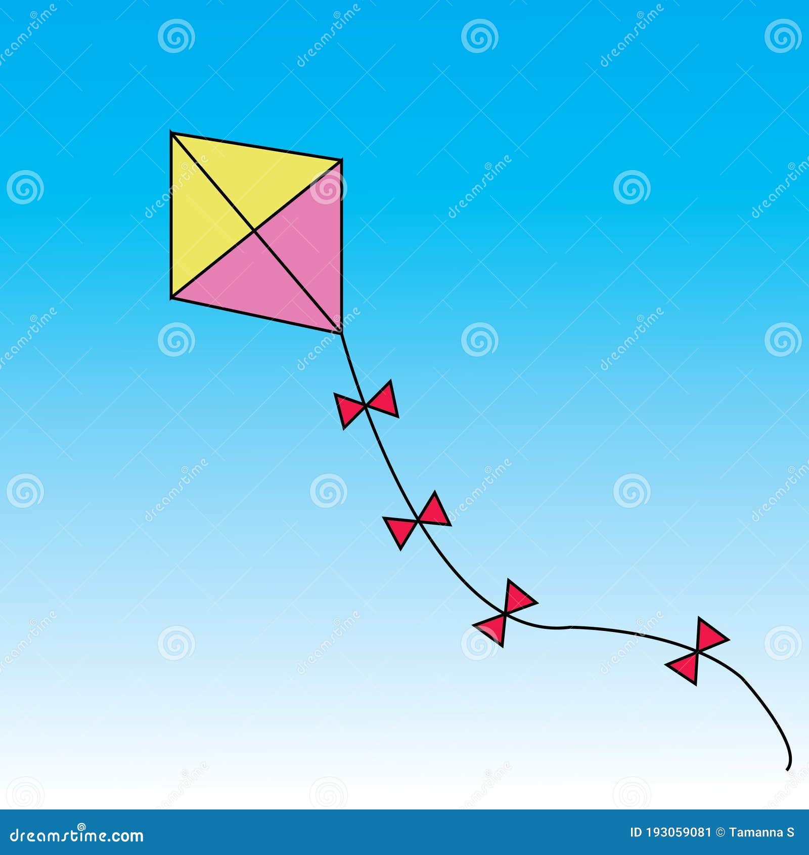 kids drawings of a kite 21387185 Vector Art at Vecteezy